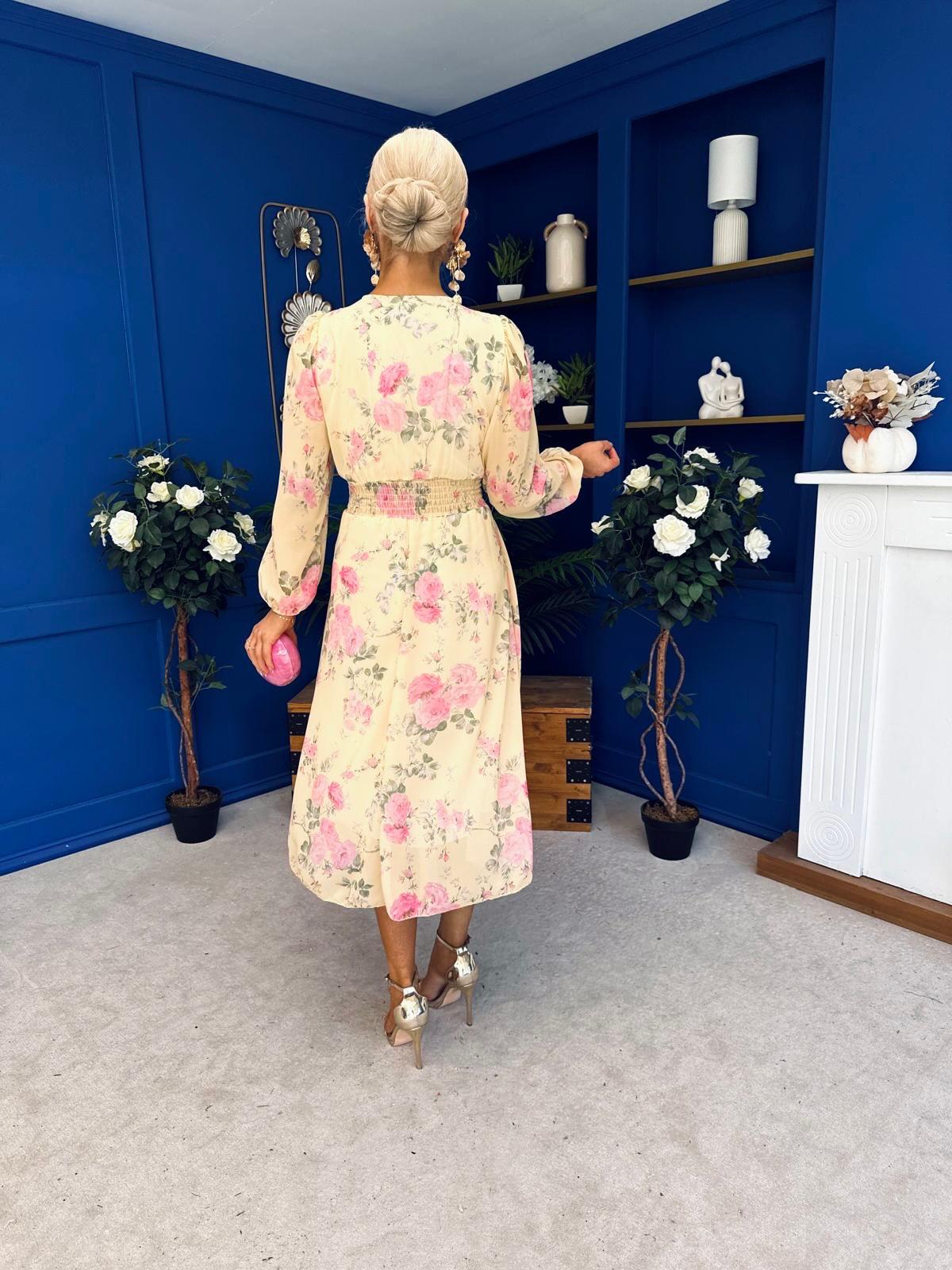 Bronagh Banded Midi Dress Floral Primrose