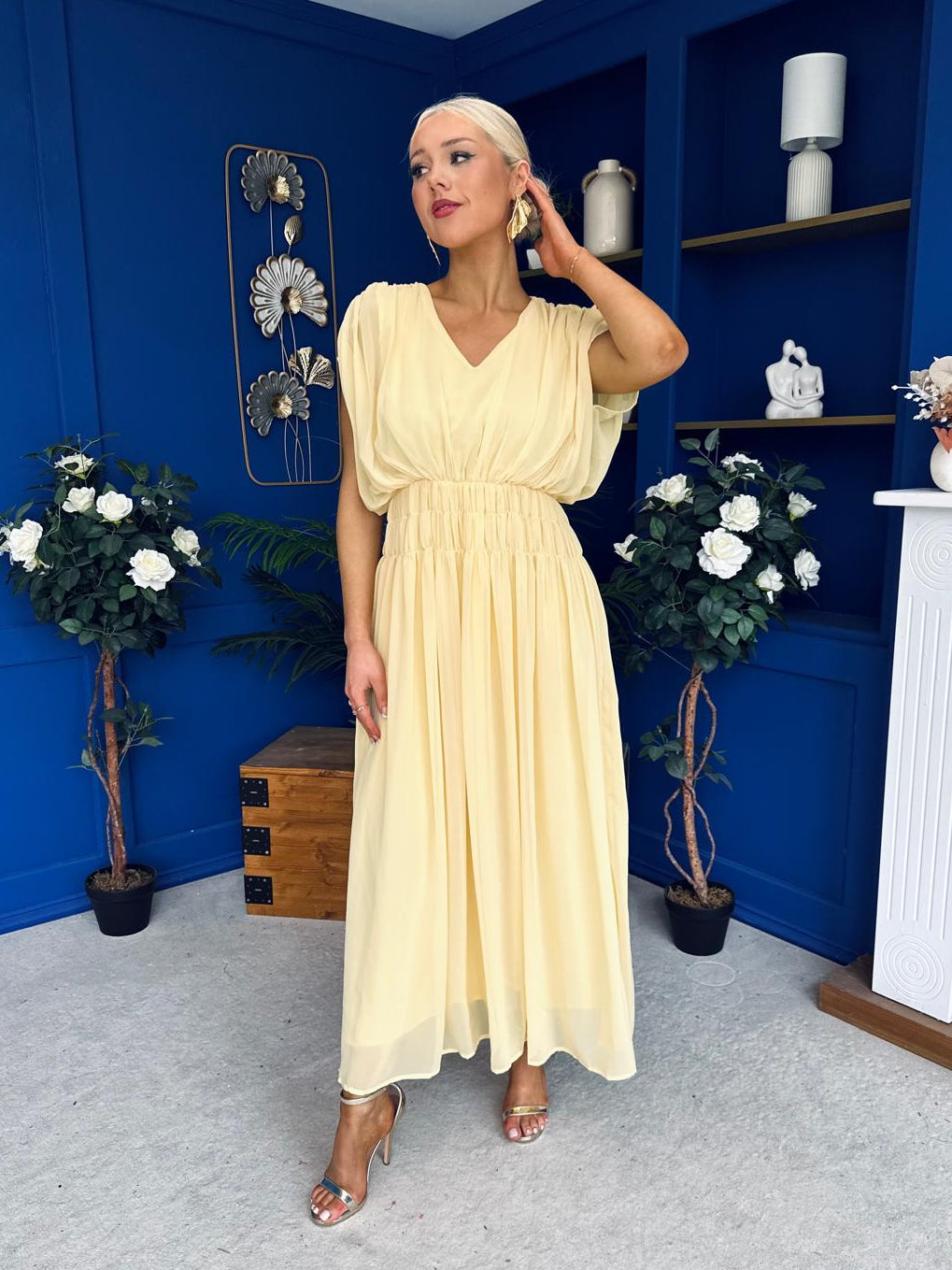knee length dresses for ladies Finley Blue Midi main image 0
