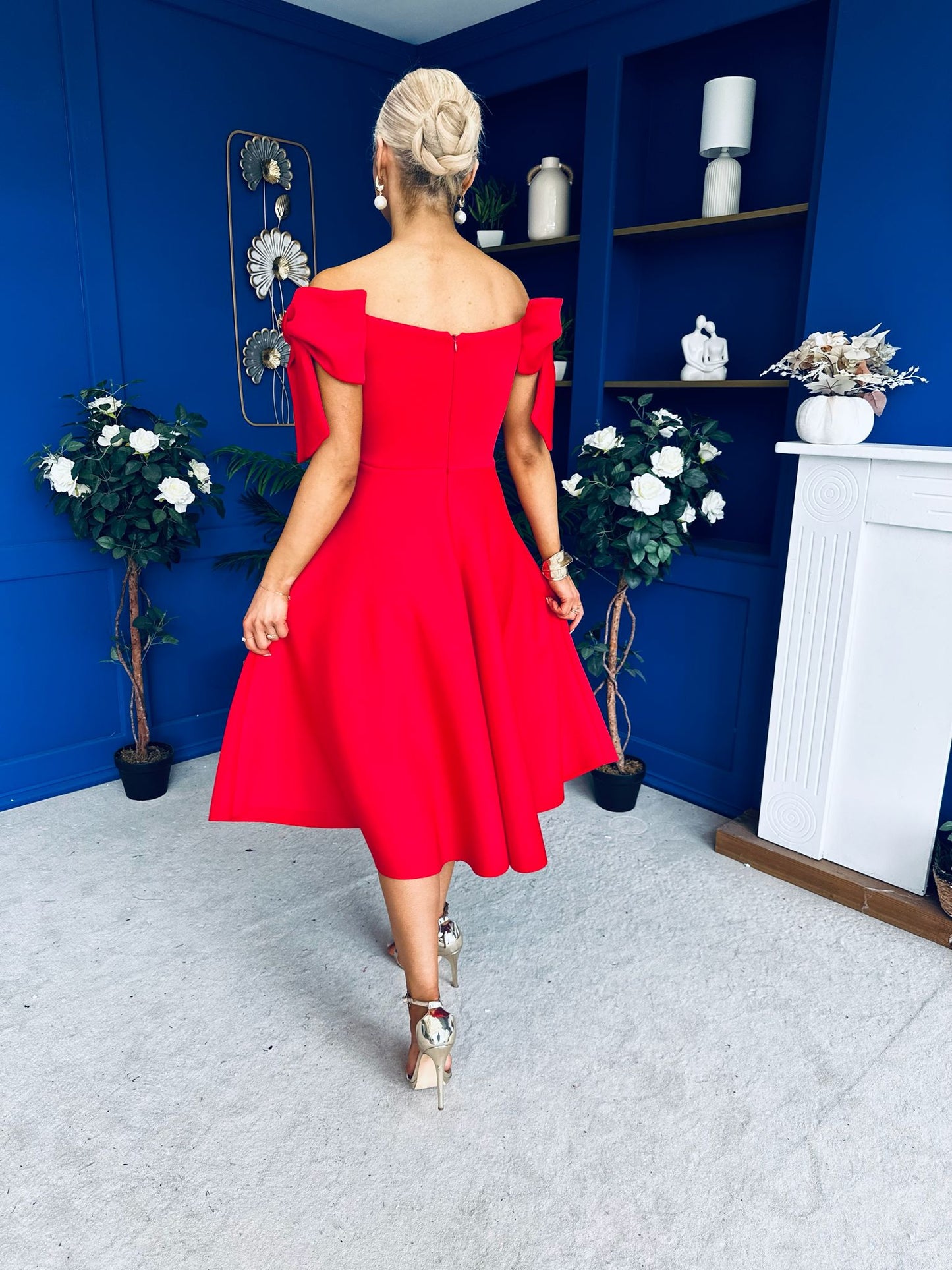 Leanne Bardot Detailed Occasion Dress Red
