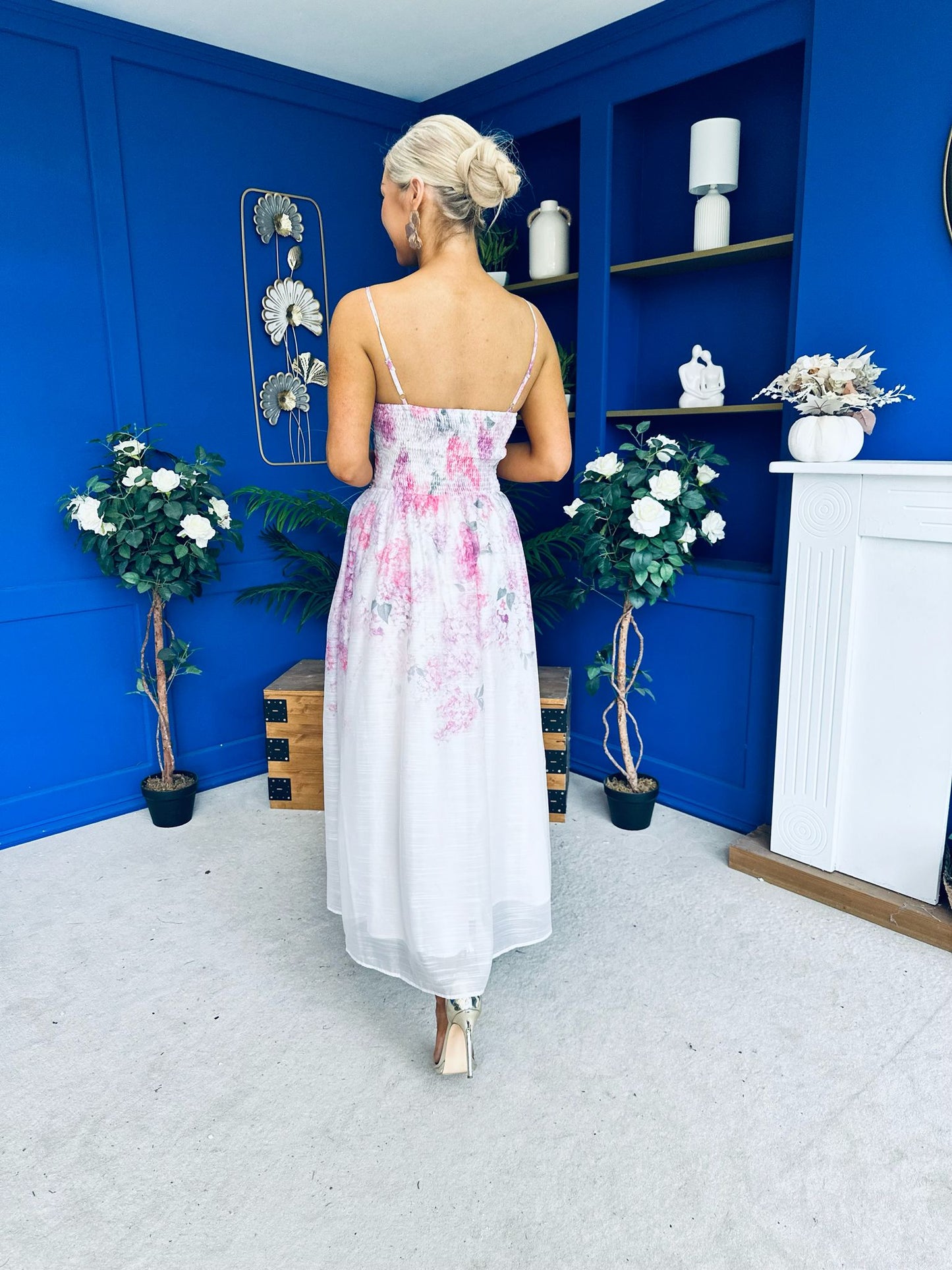Jennifer Strappy Occasion Dress Floral White
