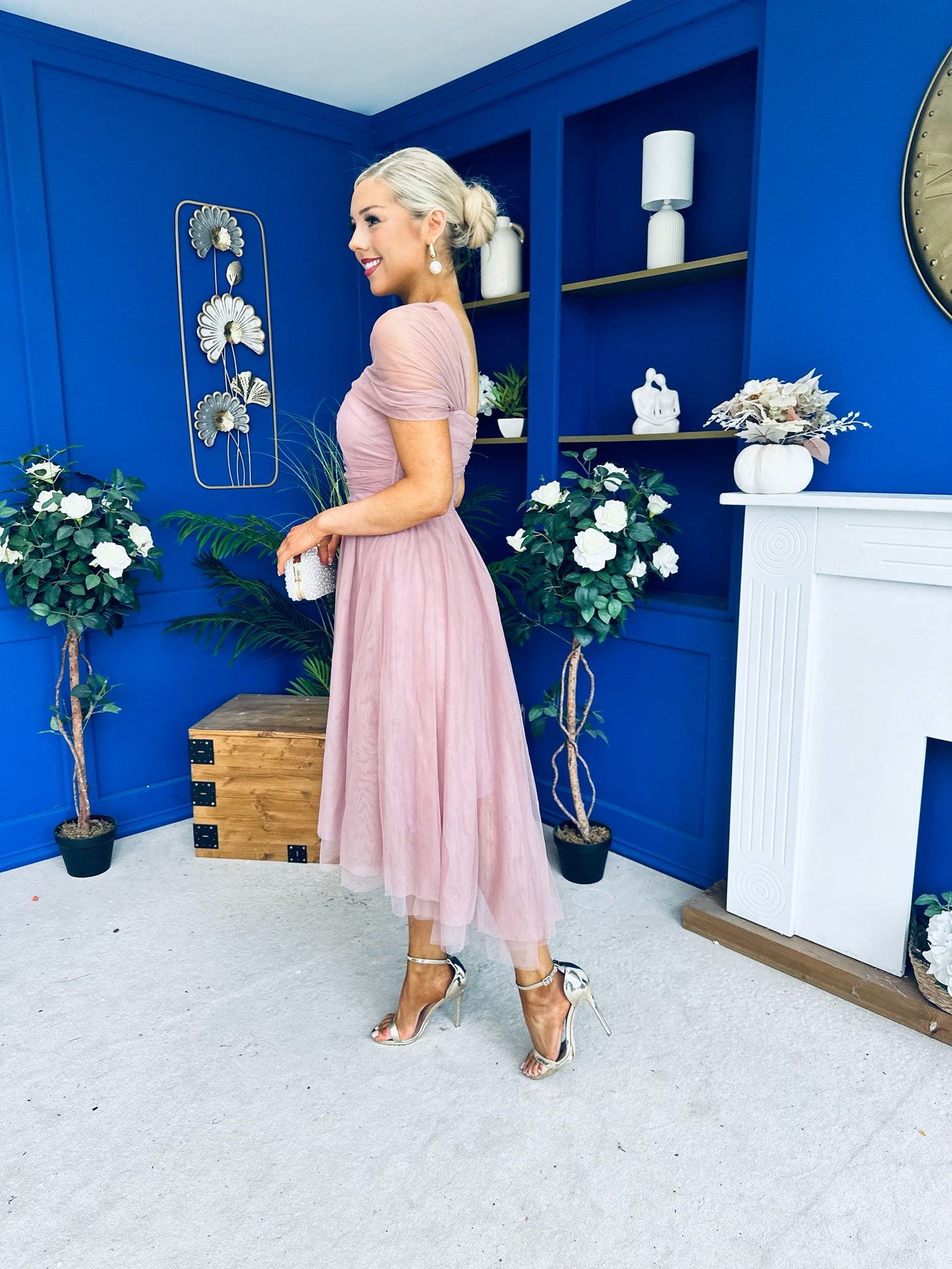 Jean Detailed Tulle Occasion Dress Blush