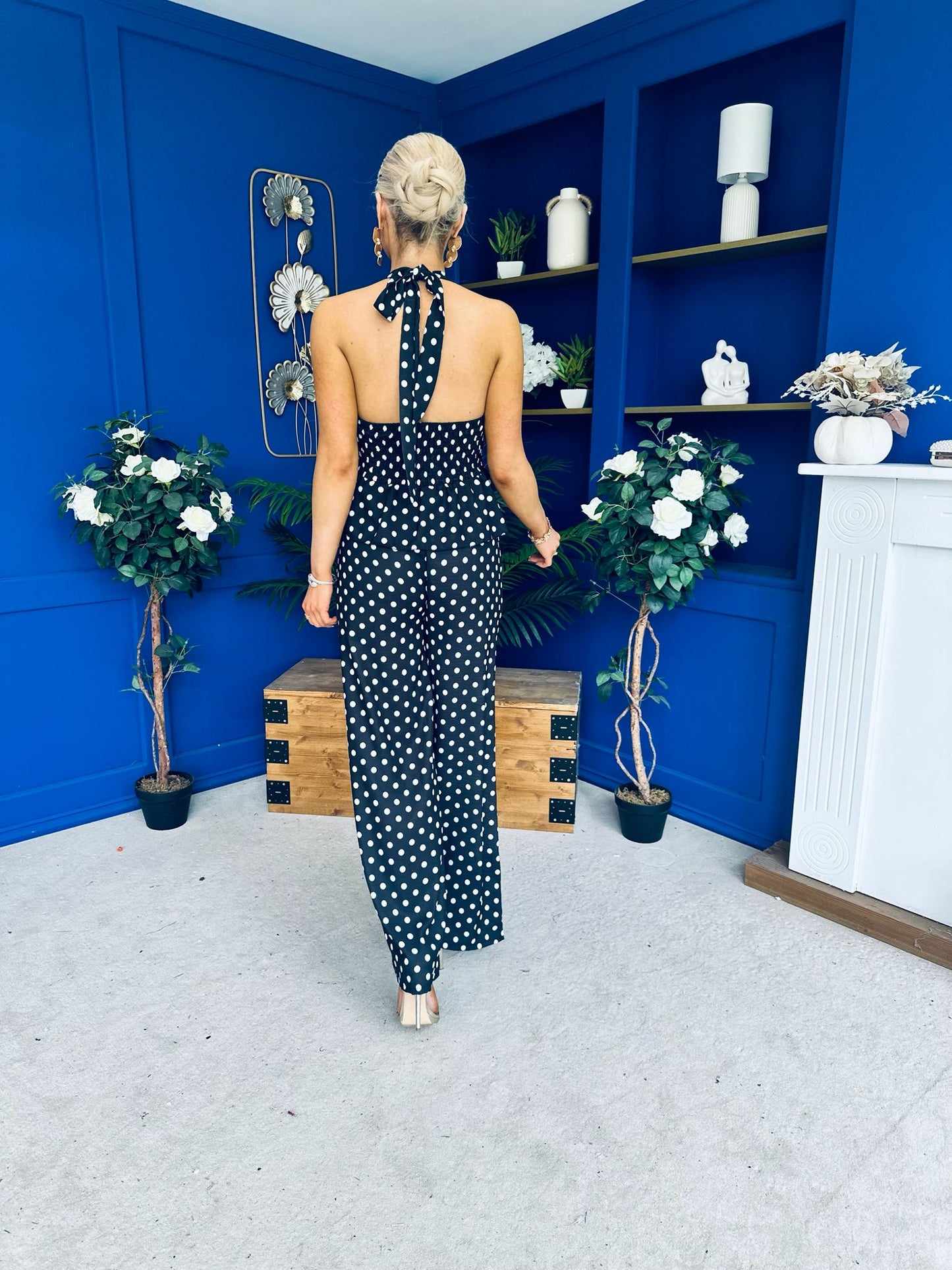 Zoey Top & Trouser Set Polka Black