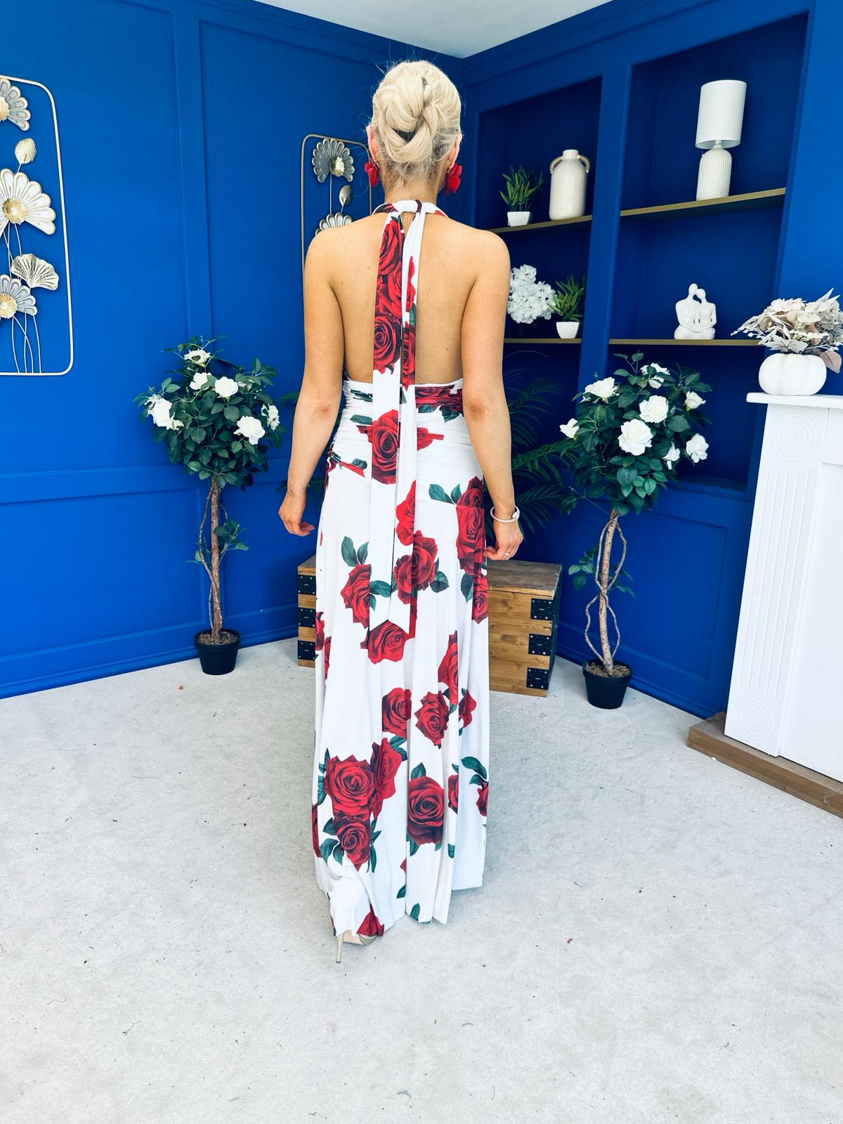 Silvia Halterneck Occasion Dress Rose