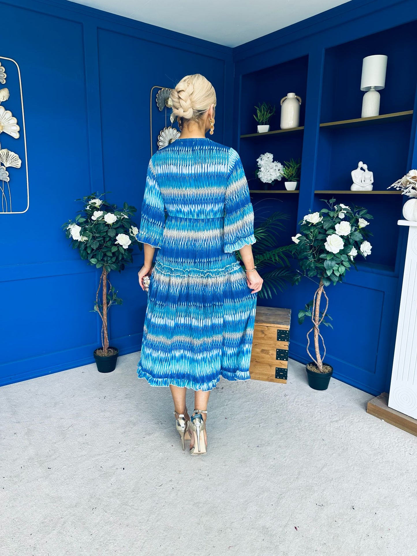 Hende Midi Dress Aztec Blue