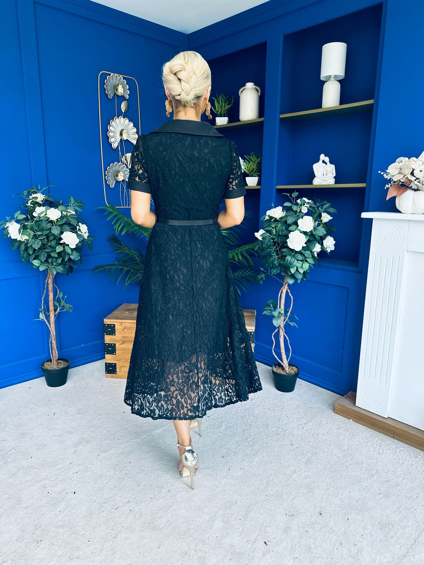 Allie Lace Detail Occasion Dress Black