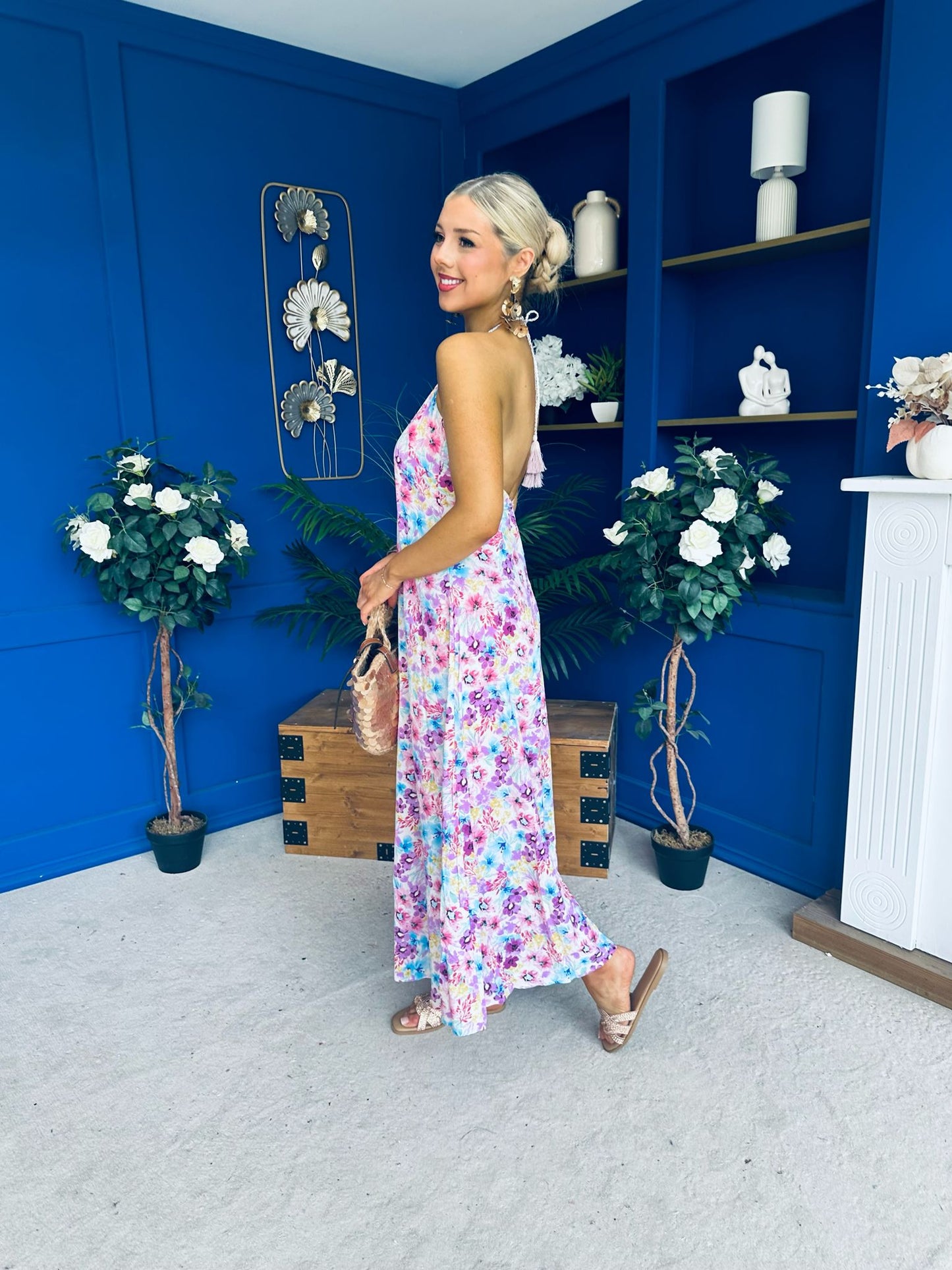 Gane Midi Dress Floral Lilac