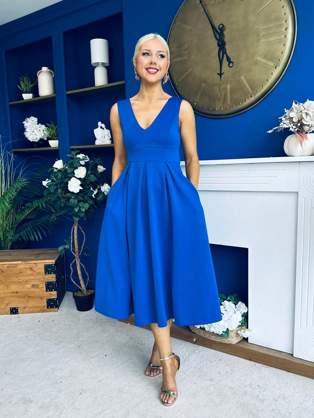 scuba dress skater Asos One Shoulder Foam Scuba Dip Back Midi Skater Dress, $82 | Asos