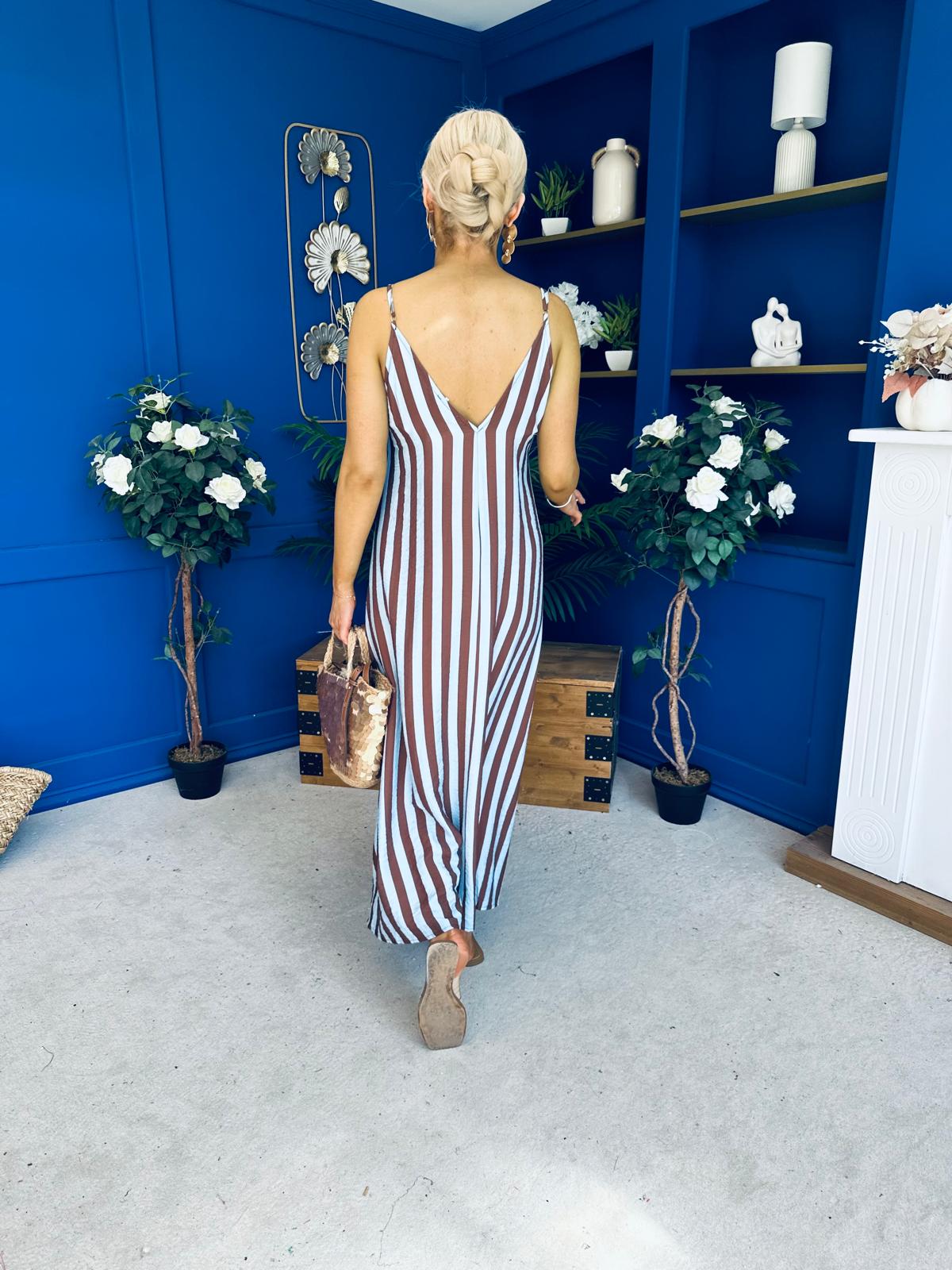Bobi Striped Maxi Dress Dress Coco Blue