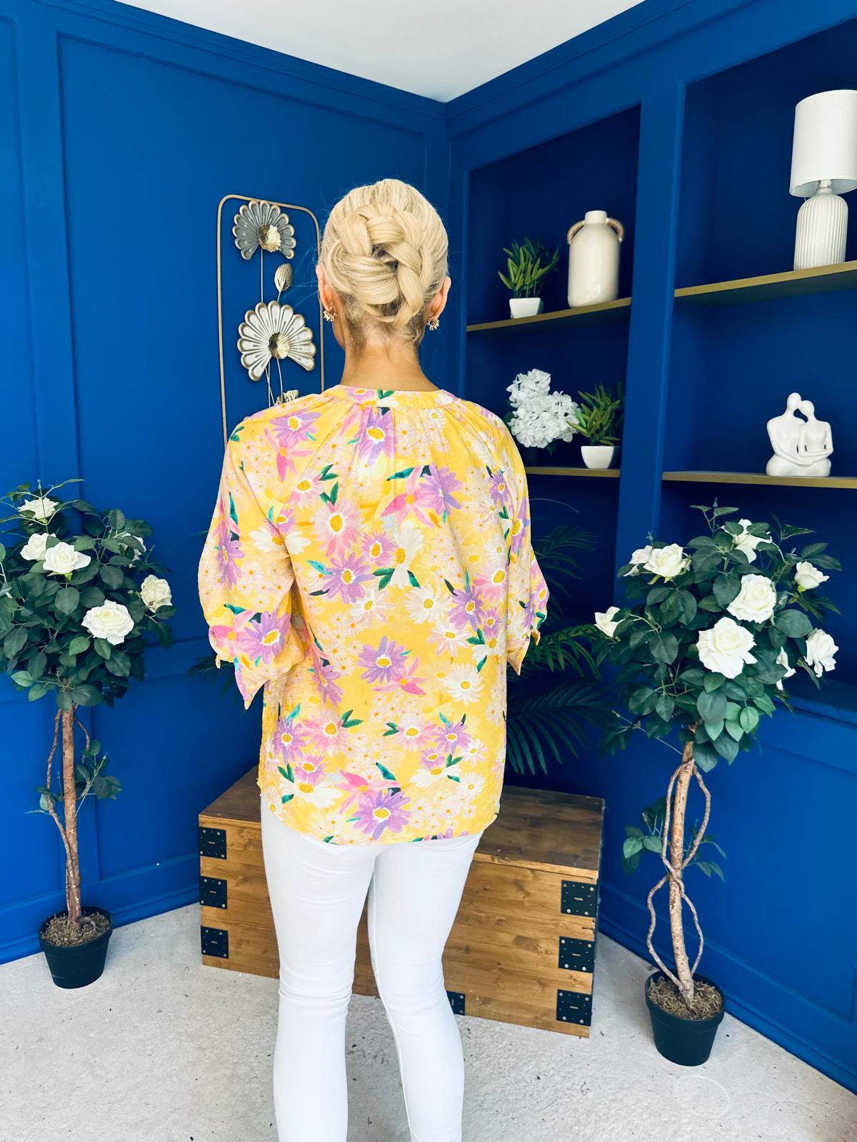 Pepa Detailed Blouse Floral Yellow