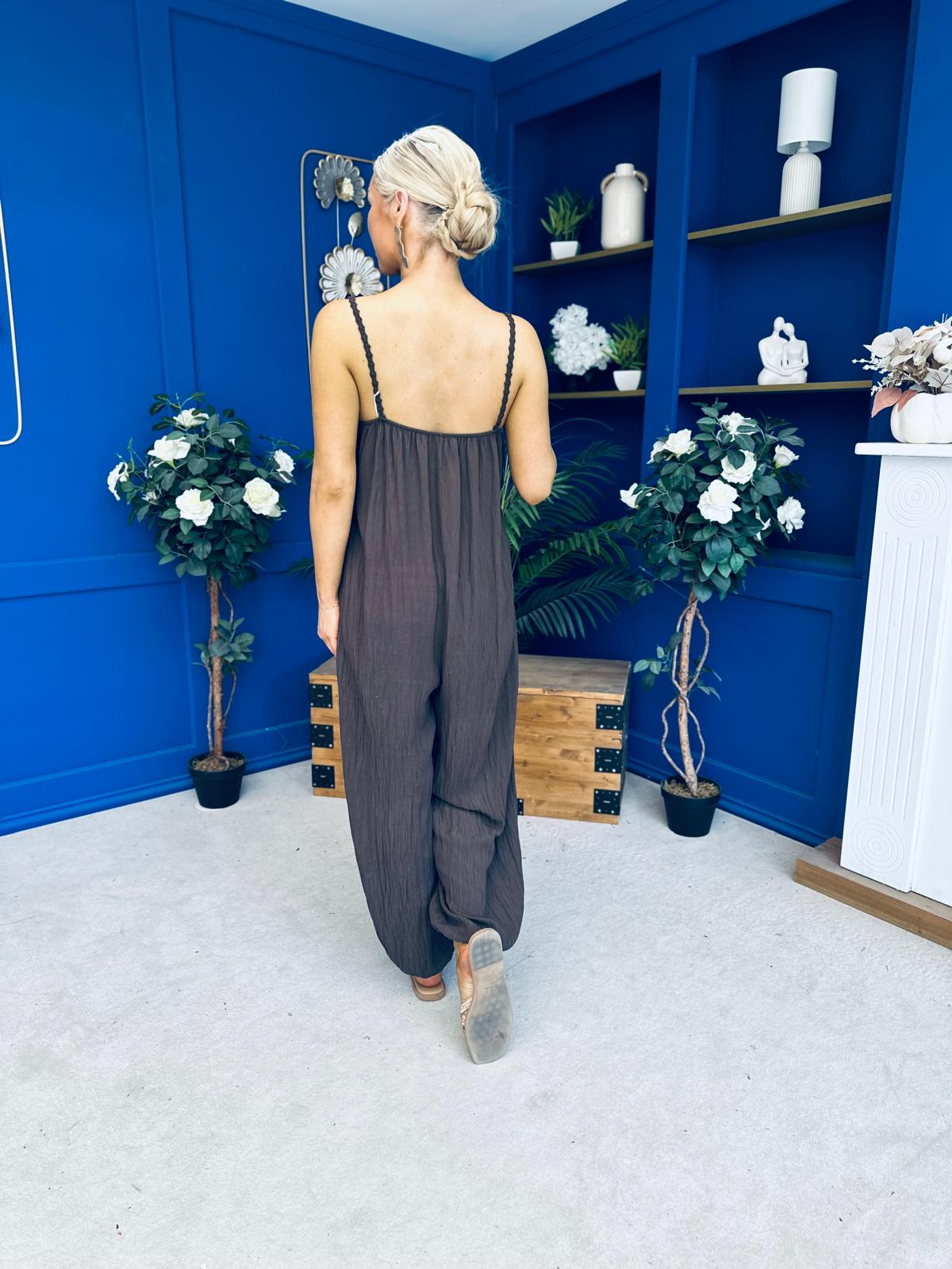 Alana Crochet Detail Strappy Jumpsuit Coco