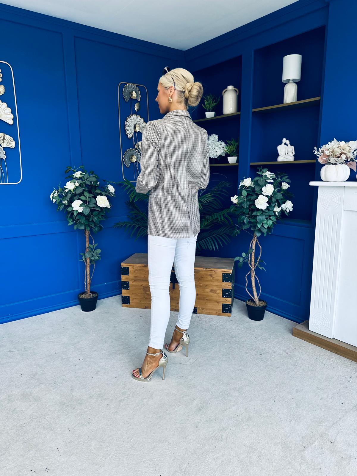 Jessie Double Breasted Check Blazer