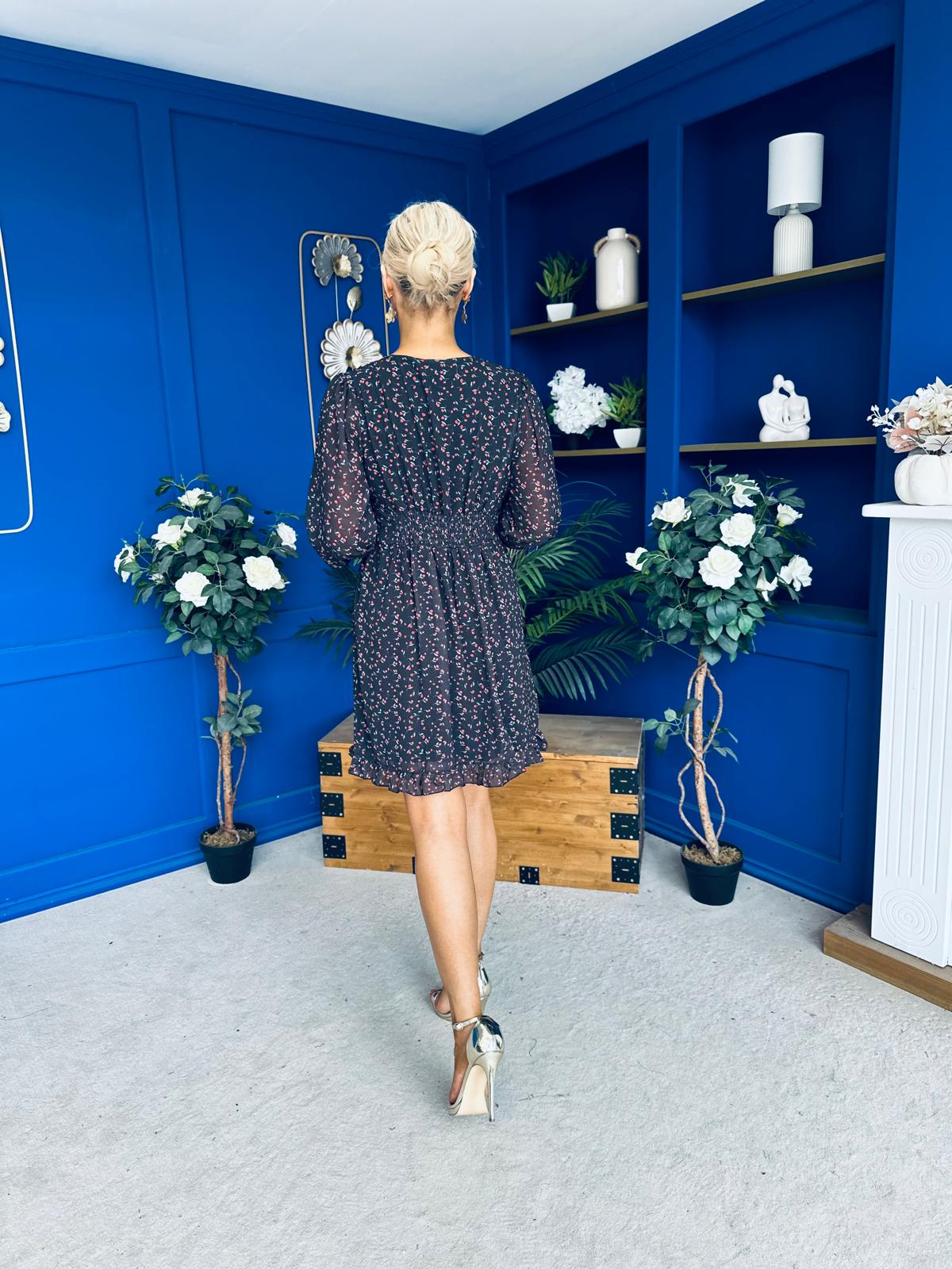 Candy Mini Dress Floral Black