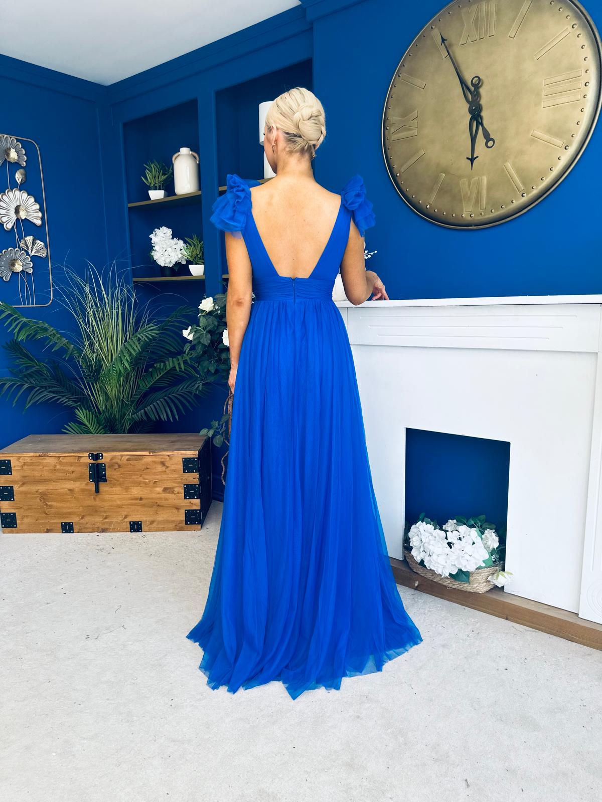Philipa Tulle Occasion Dress Orchid Cobalt