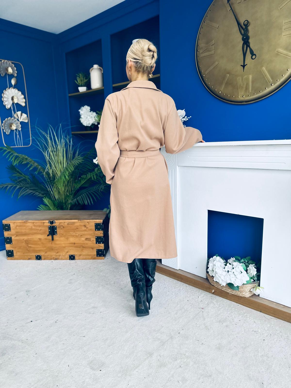 Claudia Detailed Trench Coat Beige