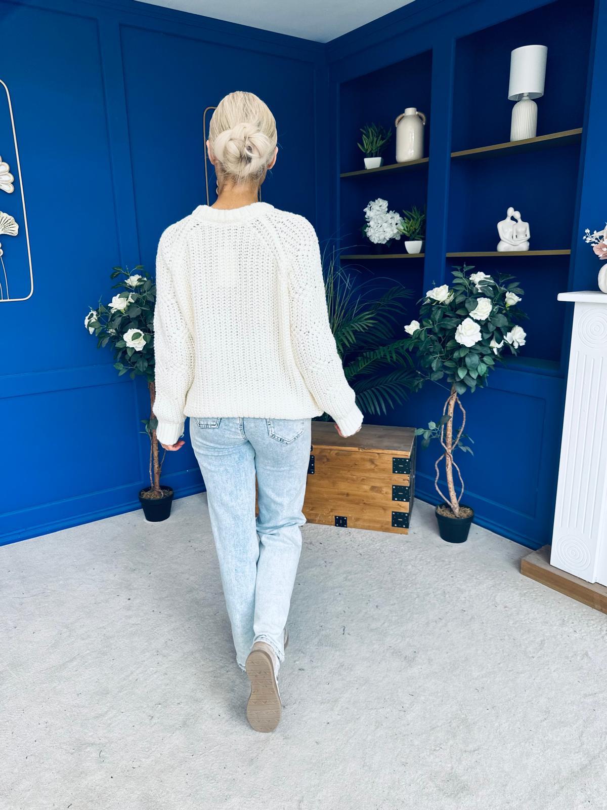 Delaney Detailed Knitted Jumper Cream
