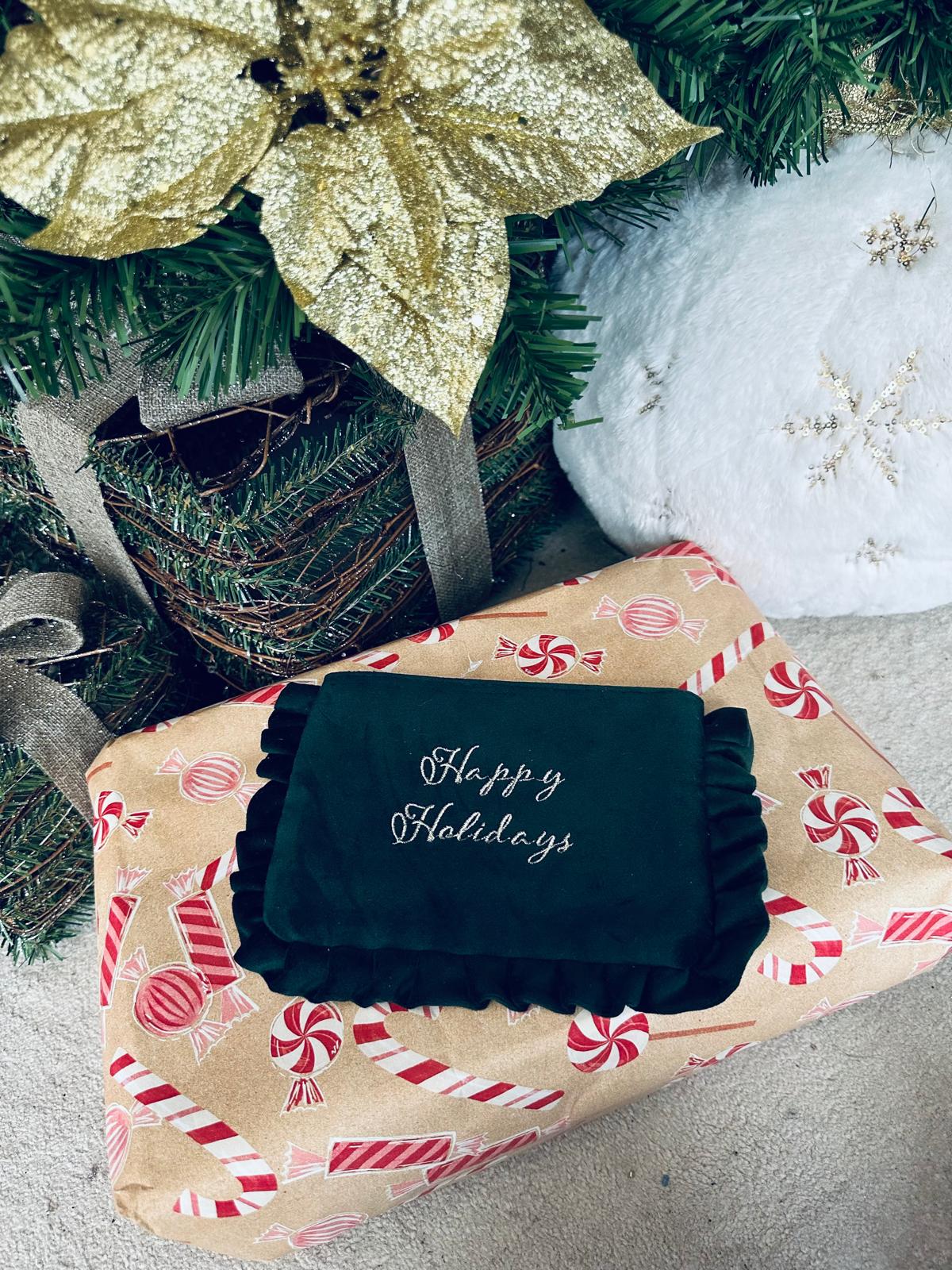 Happy Holidays Cosmetics Bag Black