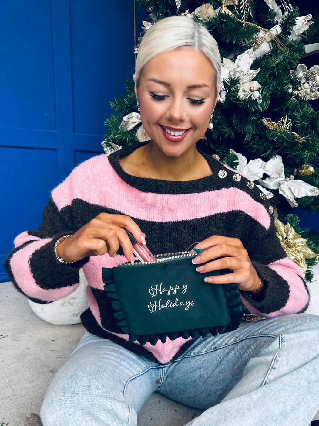 Happy Holidays Cosmetics Bag Forest