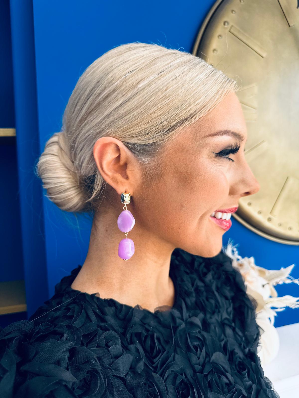 Betty Drop Earrings Lilac