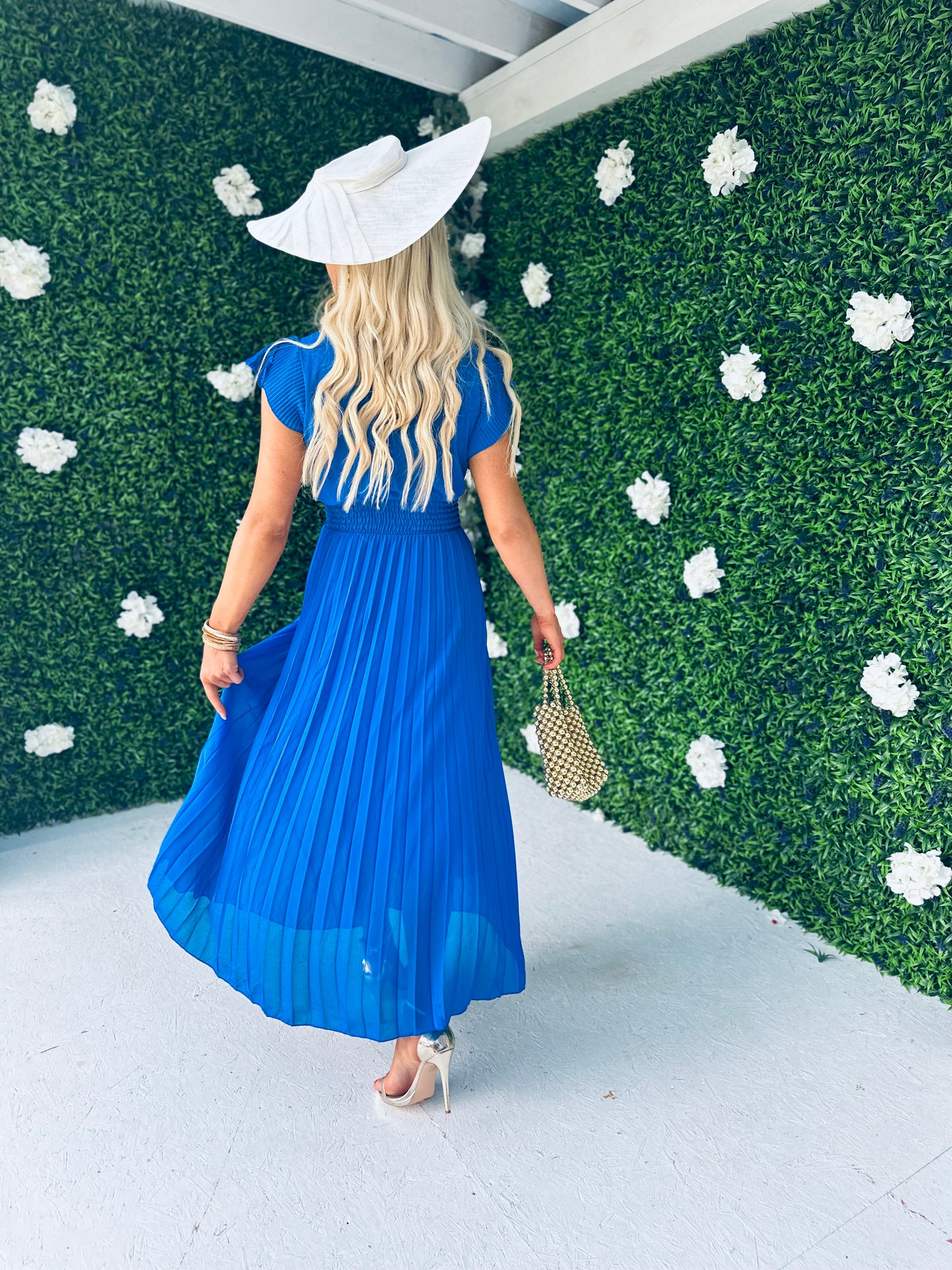 Ciava Frill Detail Midi Dress Royal