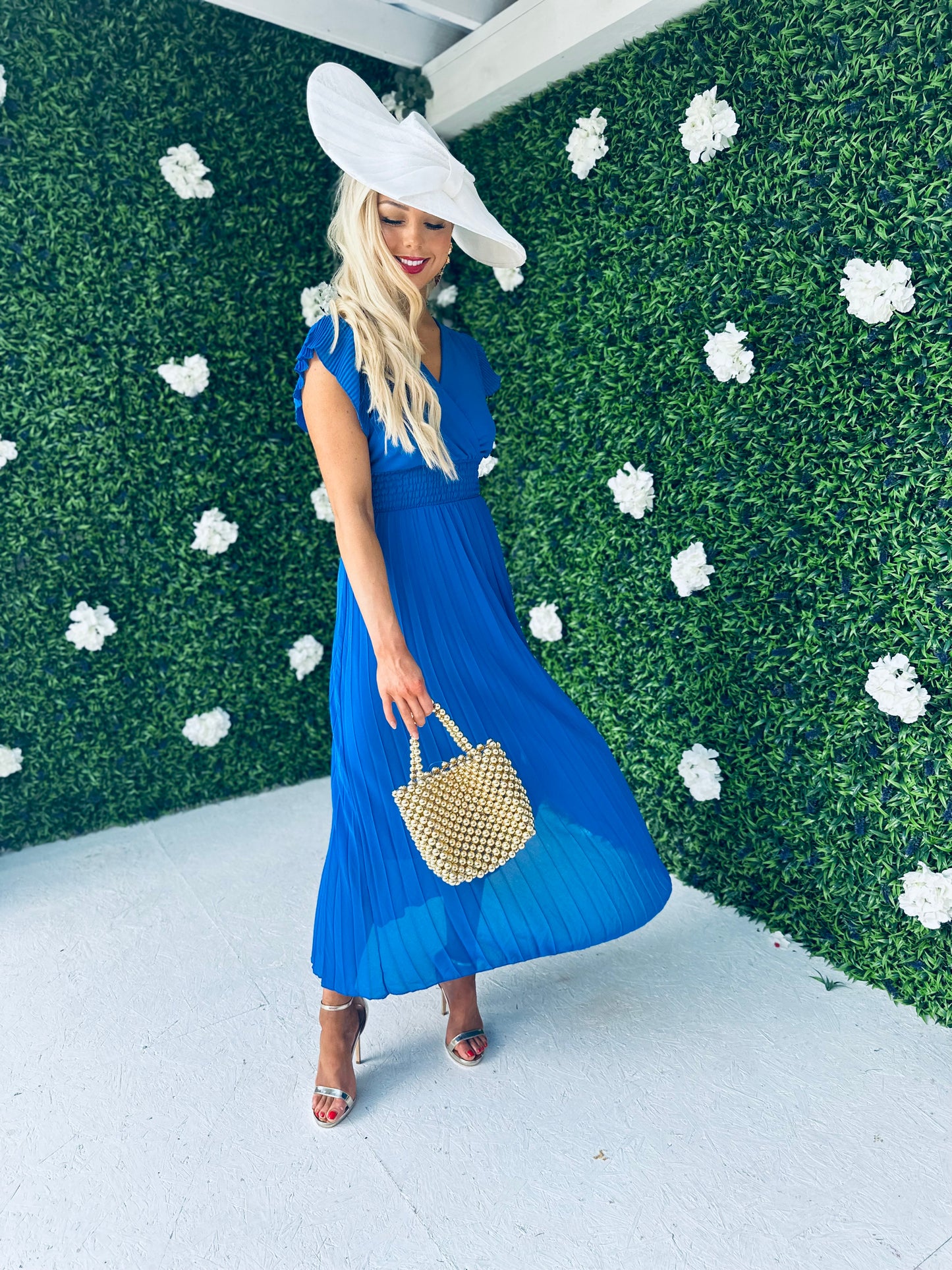 Ciava Frill Detail Midi Dress Royal