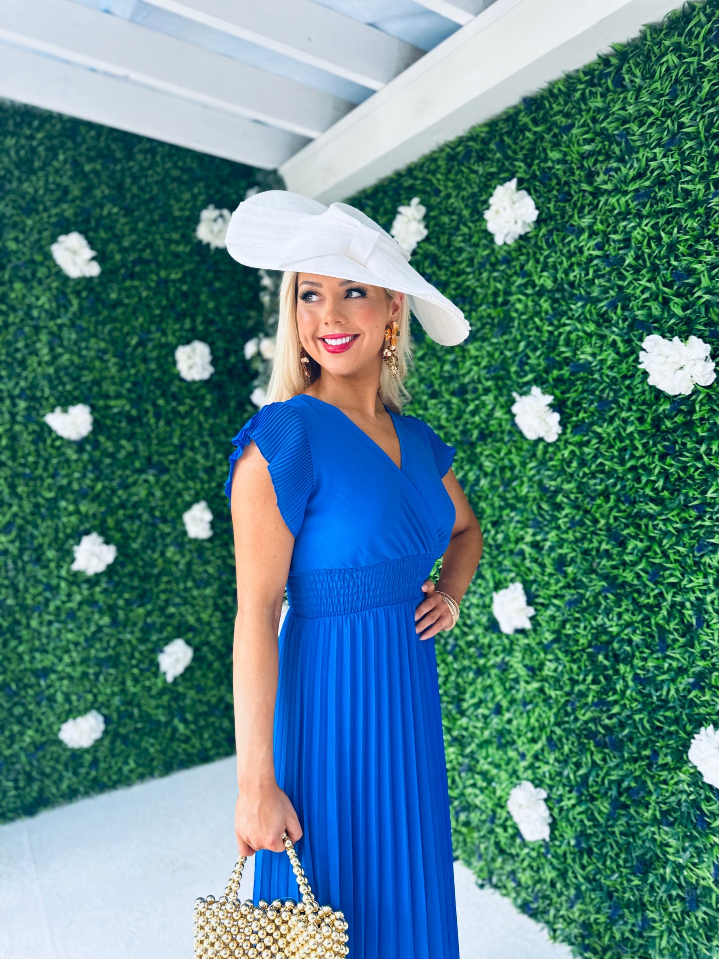 Ciava Frill Detail Midi Dress Royal