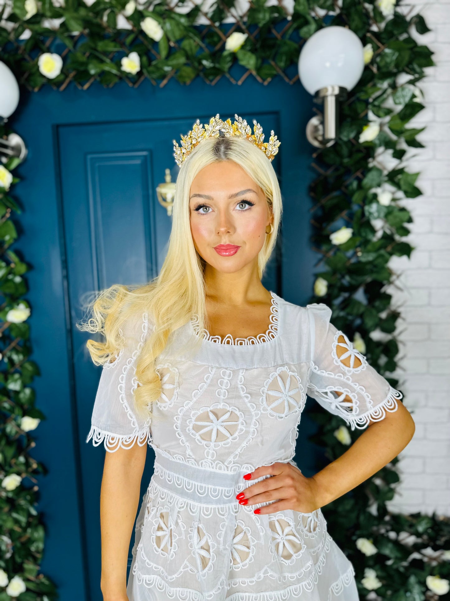 Isabella Mini Crochet Dress Off-White
