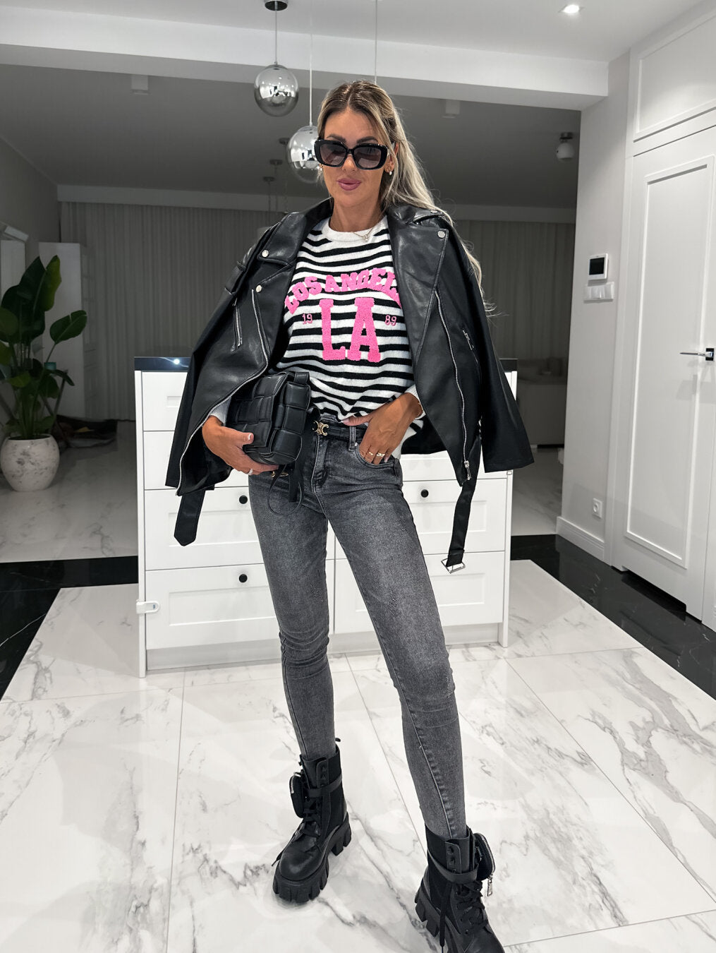 L.A. Stripe Jumper Black
