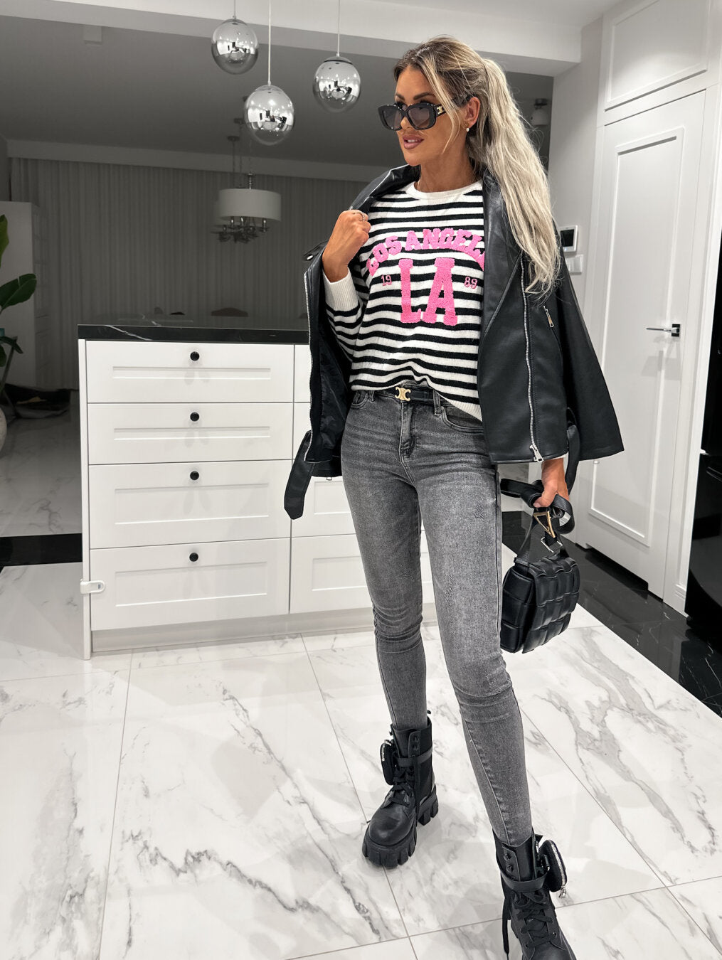 L.A. Stripe Jumper Black