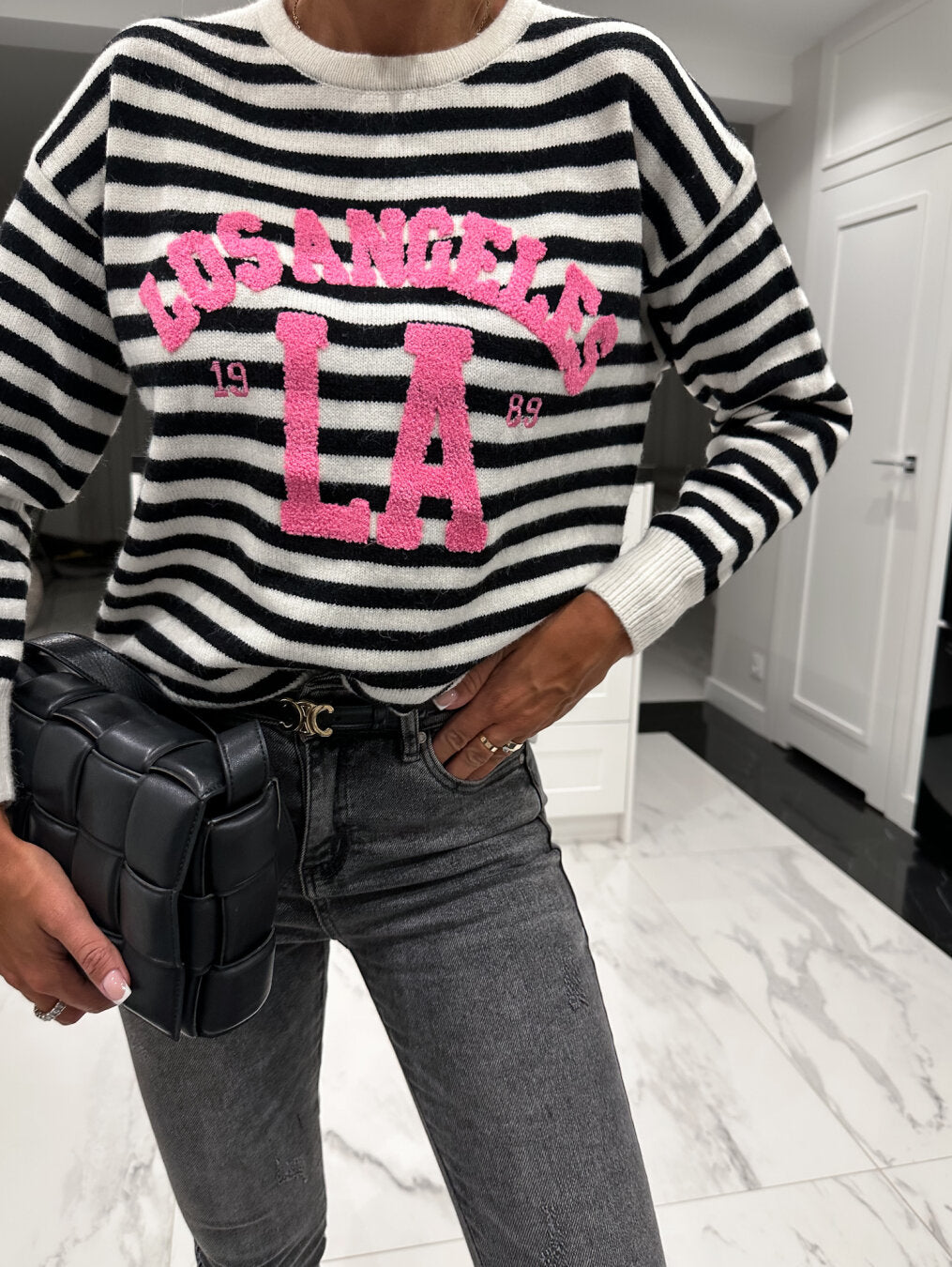 L.A. Stripe Jumper Black