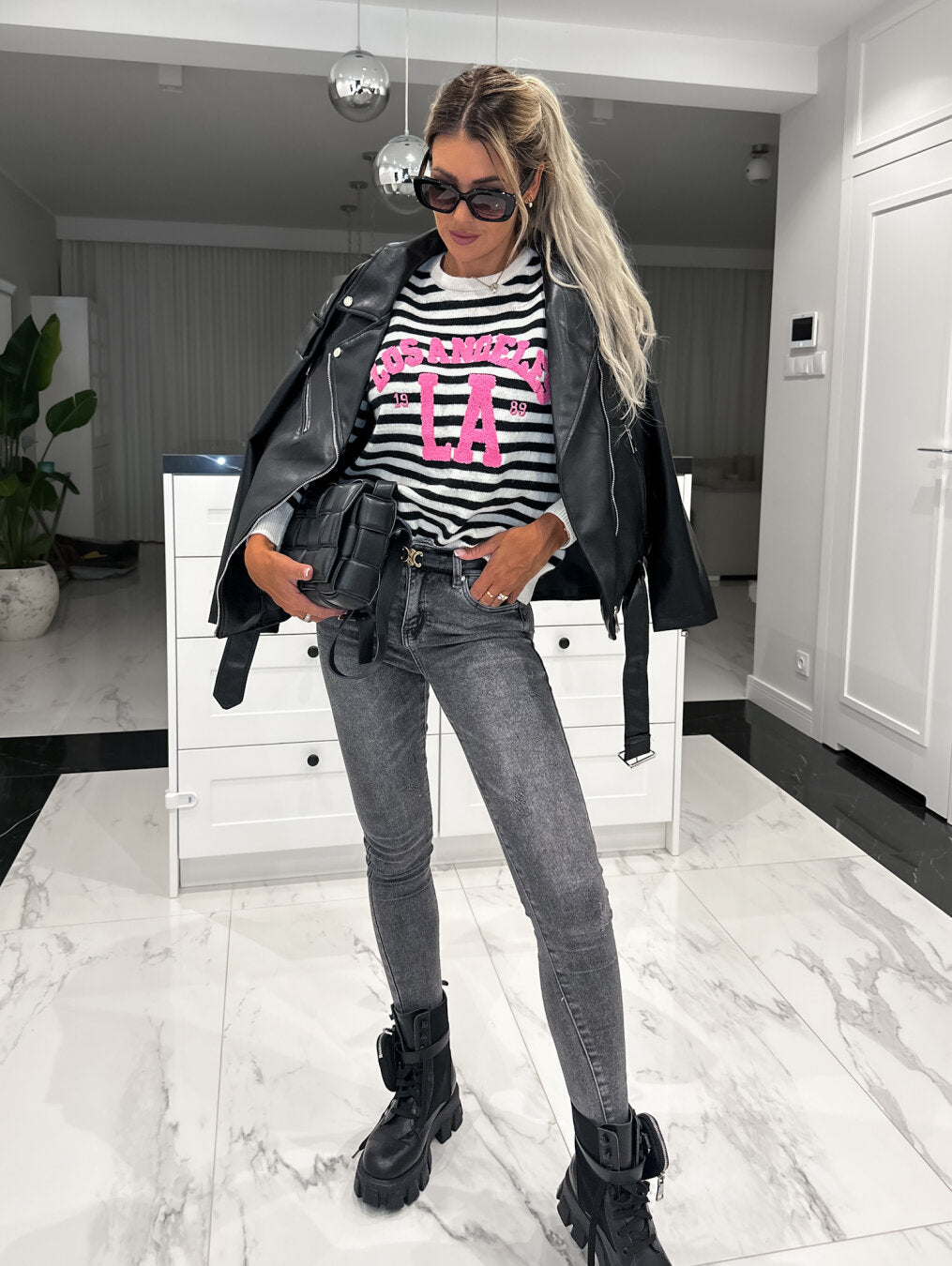 L.A. Stripe Jumper Black