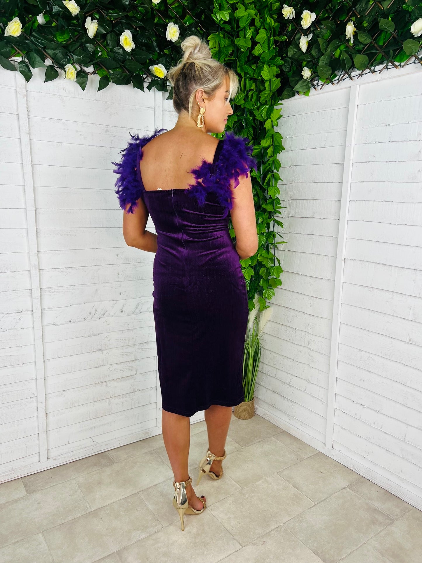 Janet Velour Dress Purple