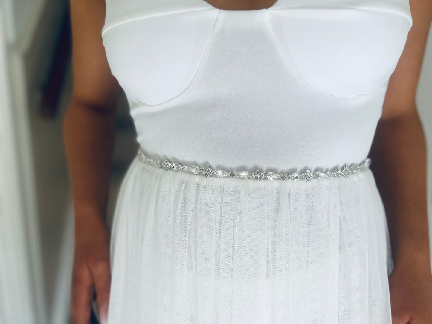 White Embellished Belt B