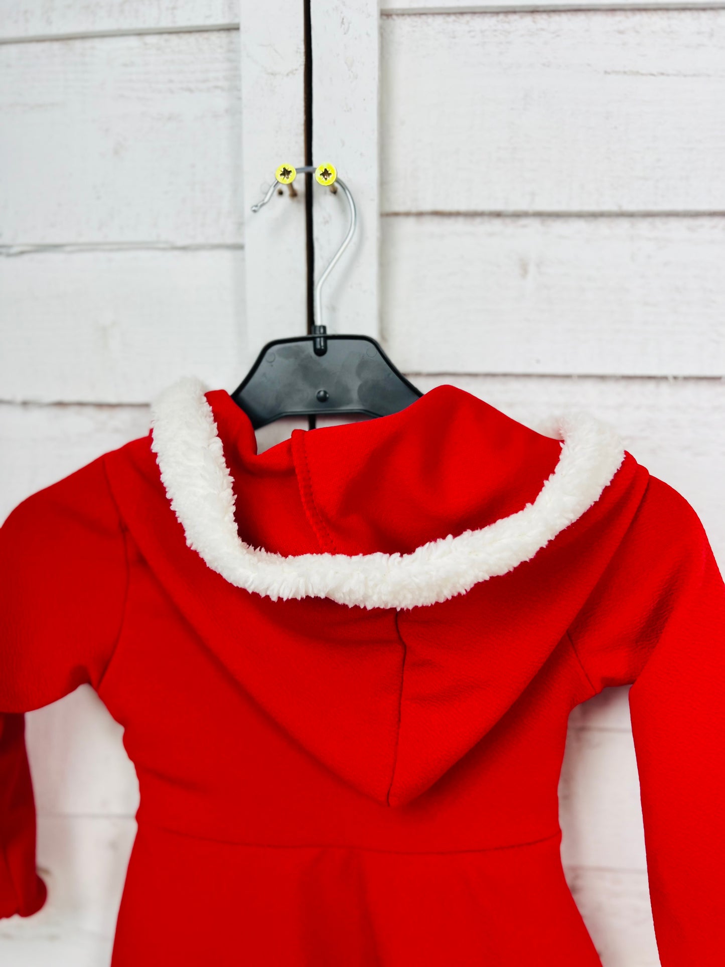Girls Santa Dress with snowflake trim