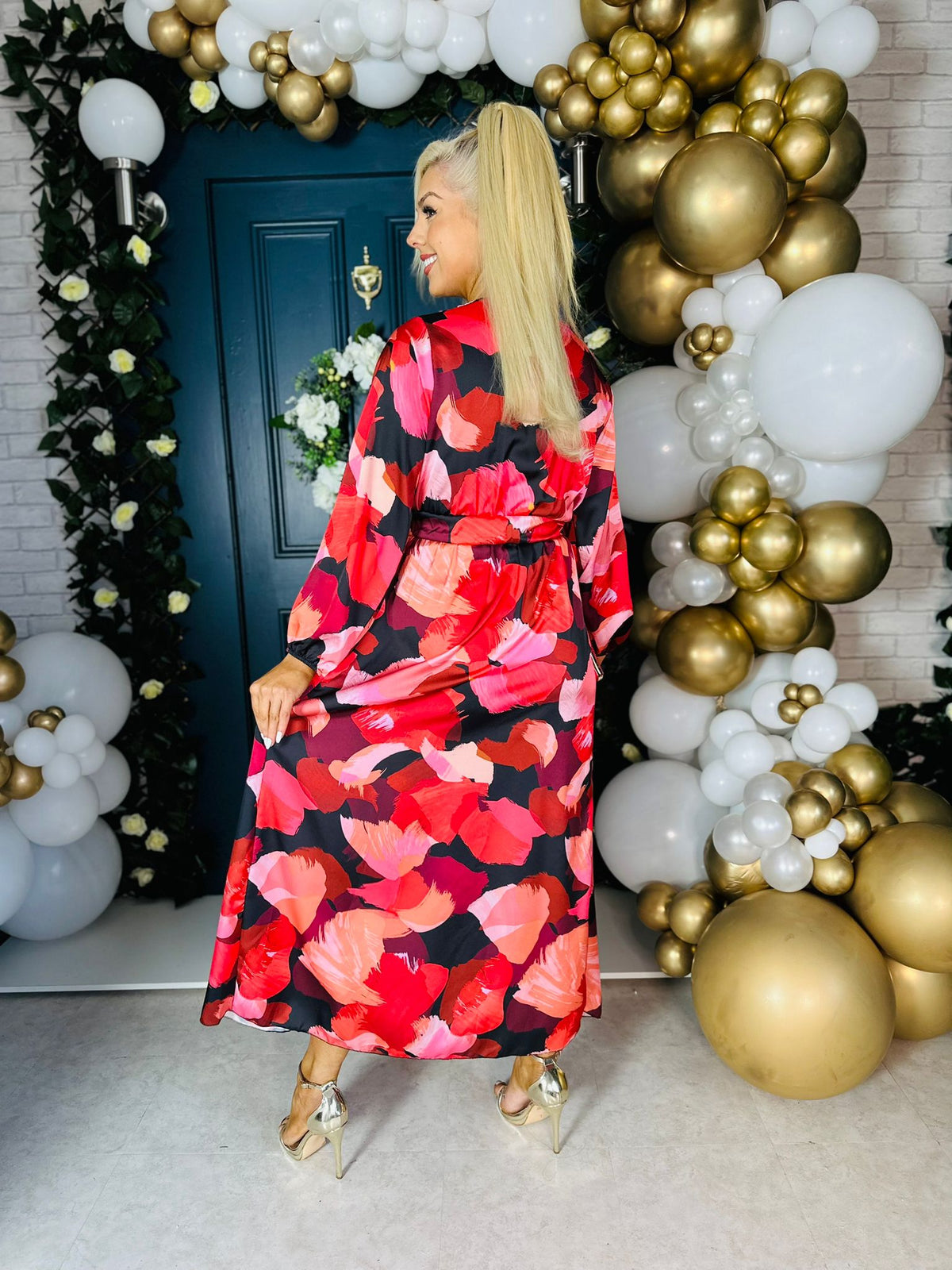 Harriet Maxi Dress Abstract Ruby