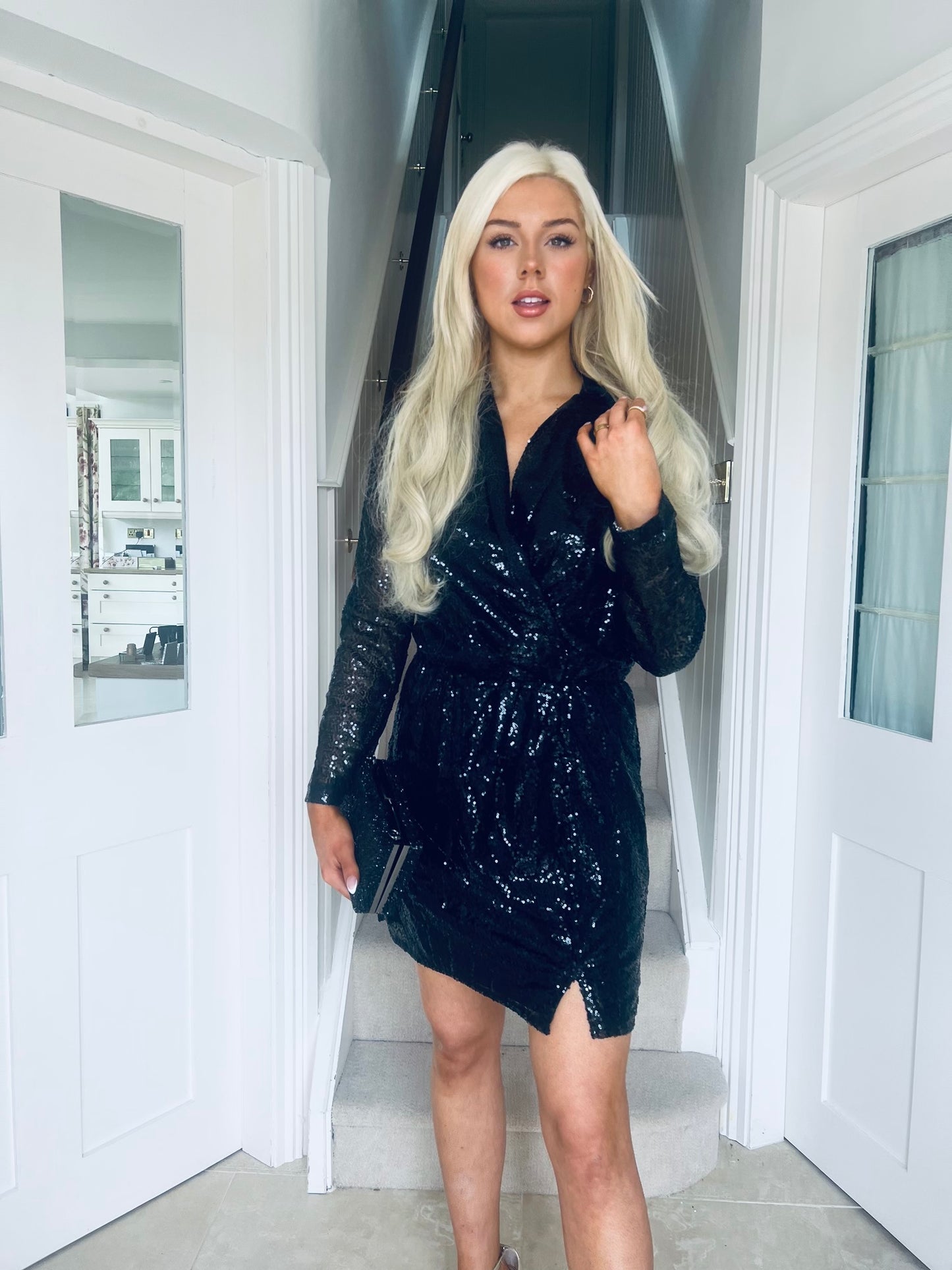 Unique Glitter Dress Black