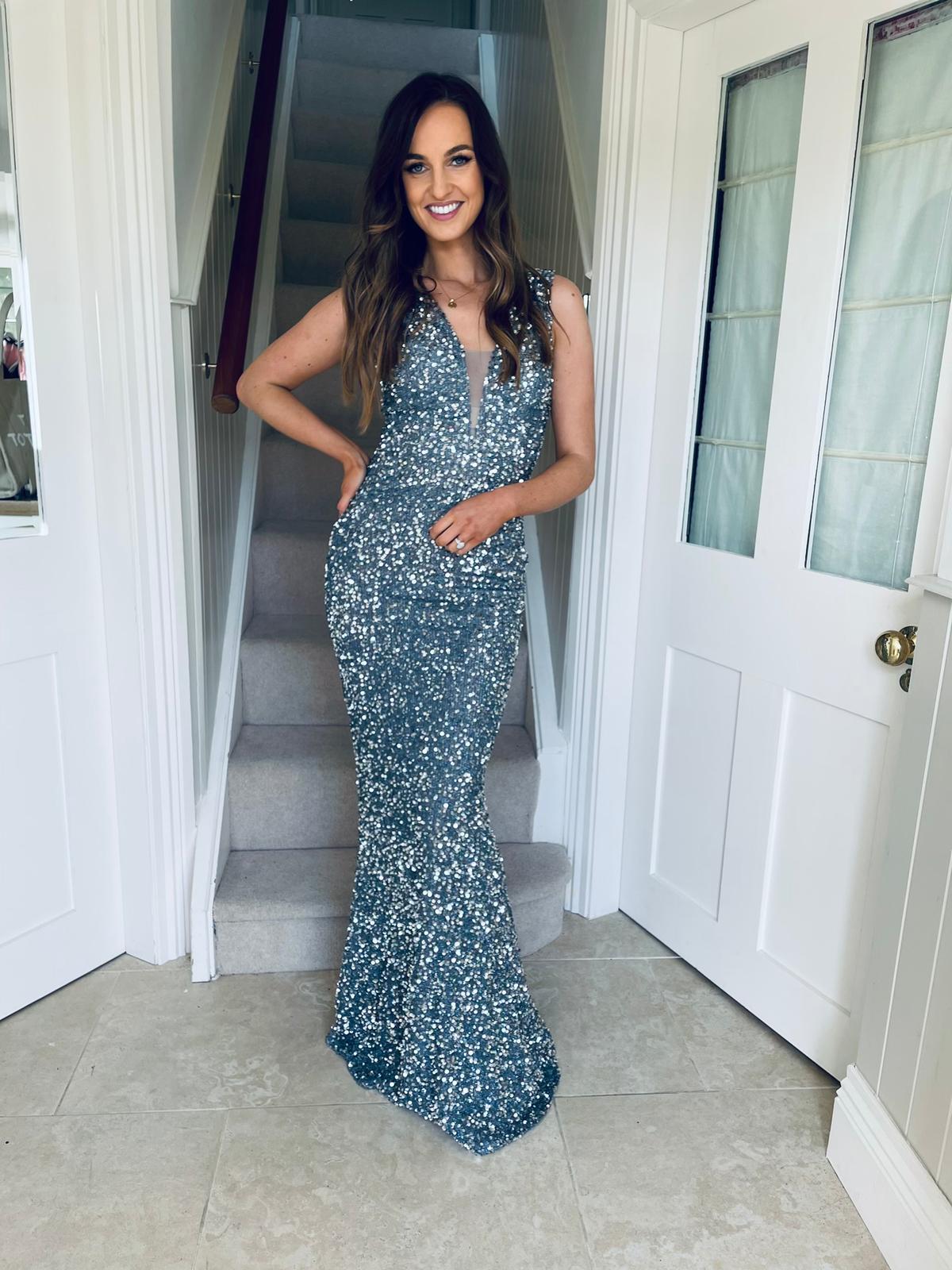 Traci Sequin Dress Pewter