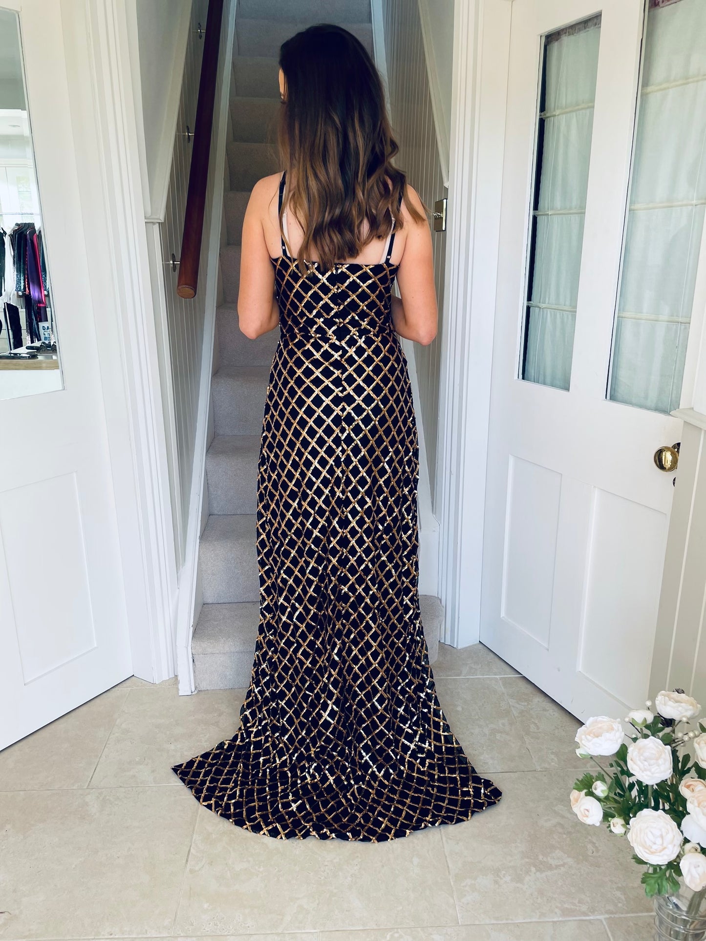 Una Dress Black & Gold