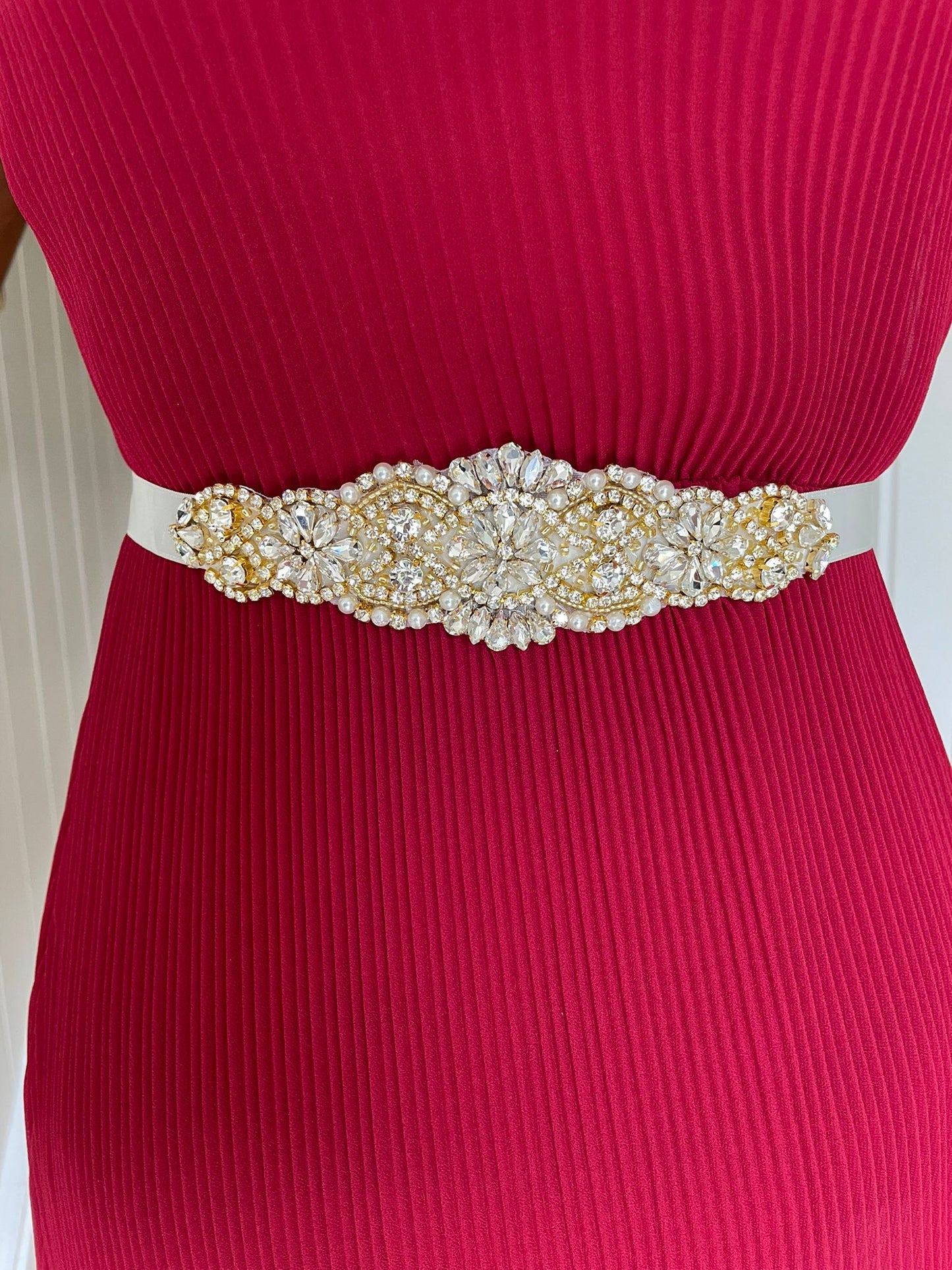 Gold Embellished Belt Off White
