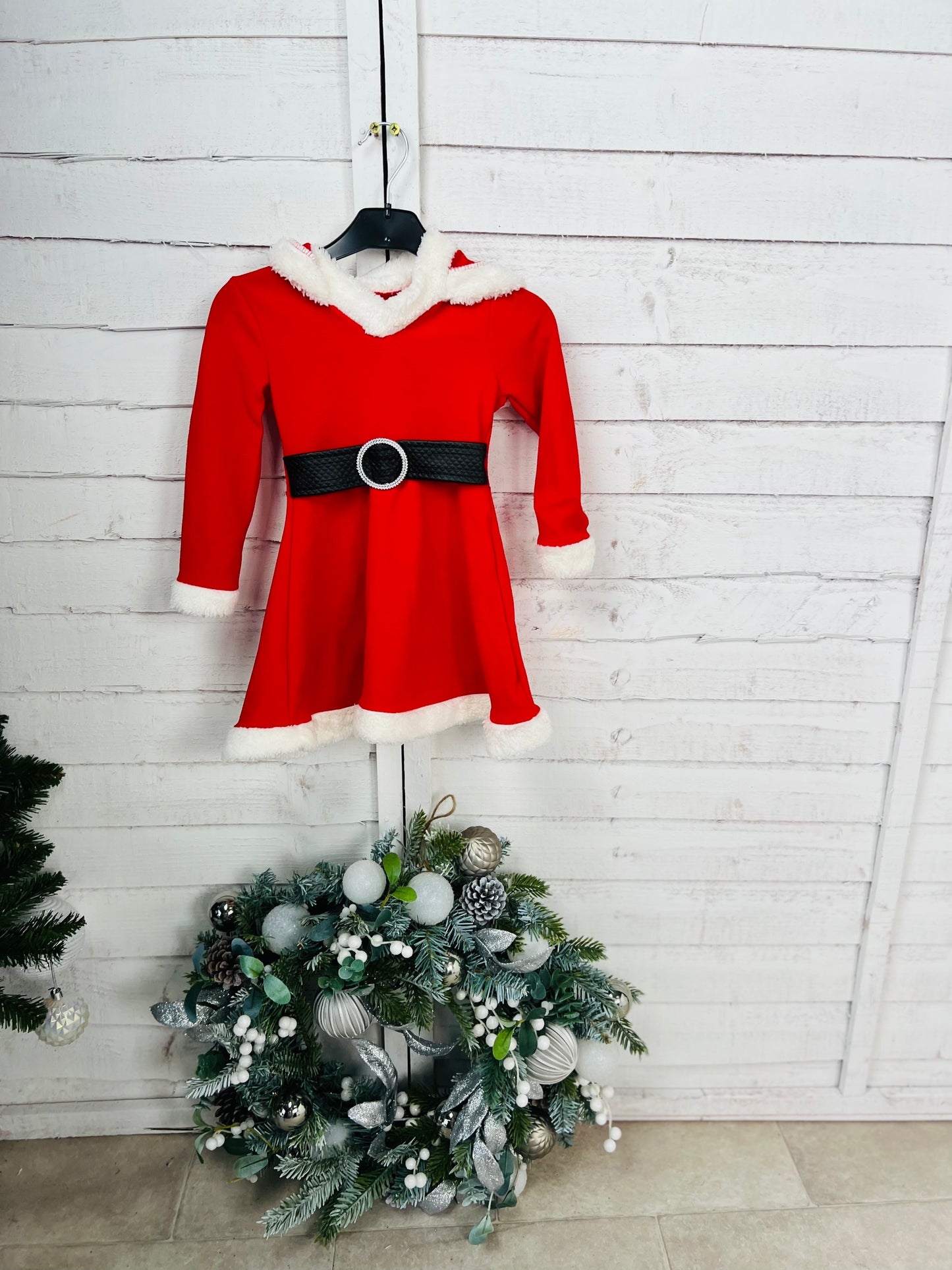 Girls Santa Dress with Black belt