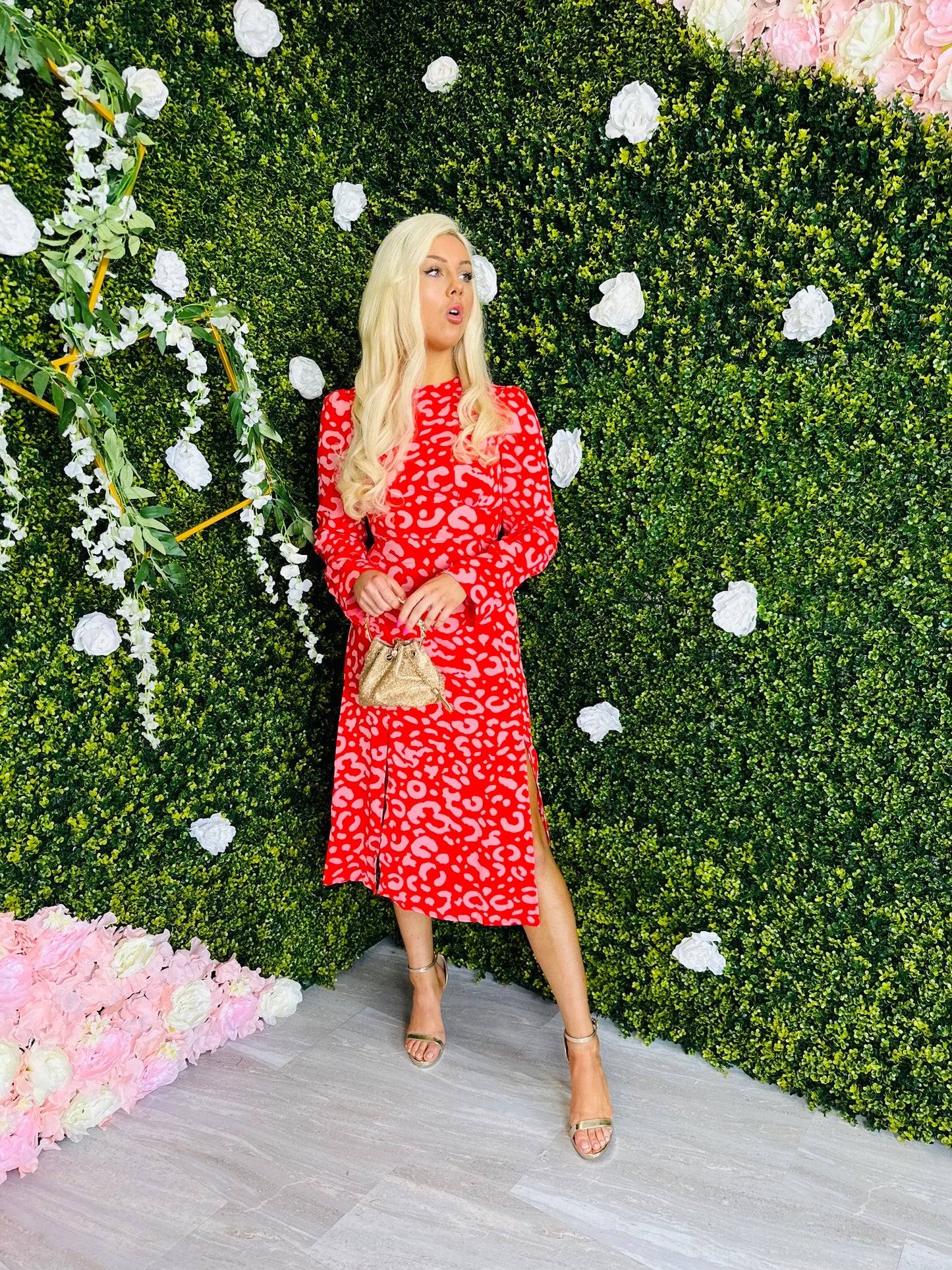 Cass Dress Red Leopard