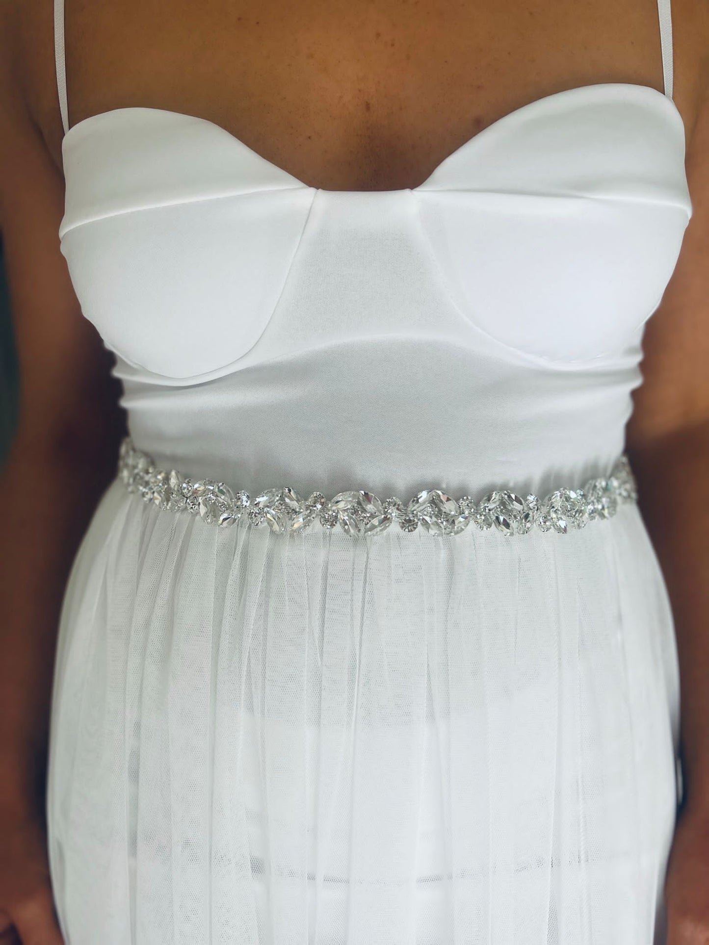 White Embellished Belt E