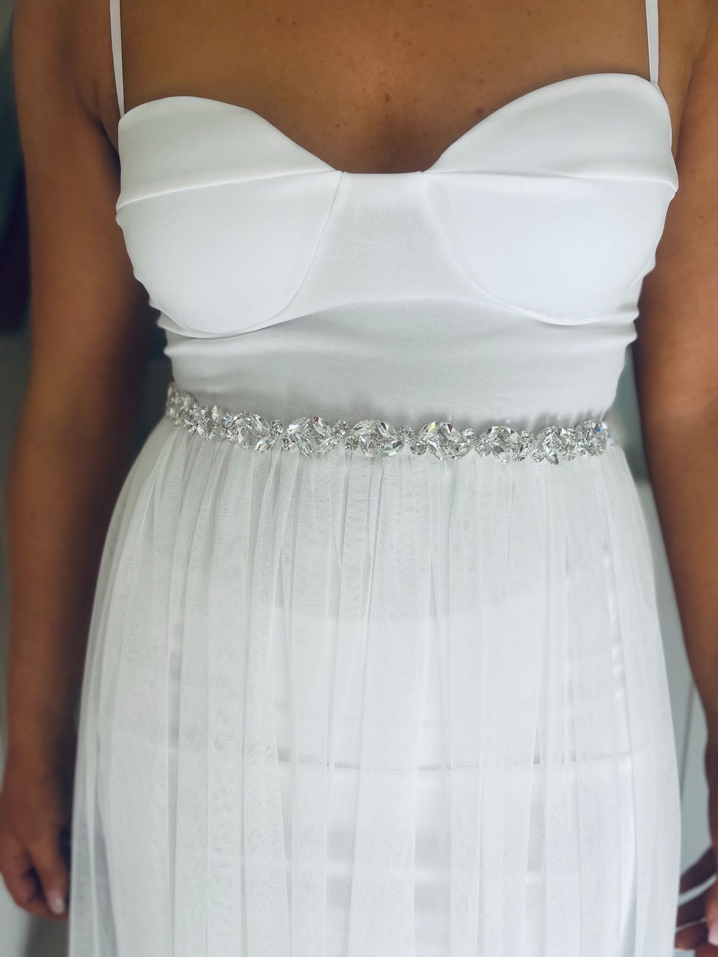 White Embellished Belt E