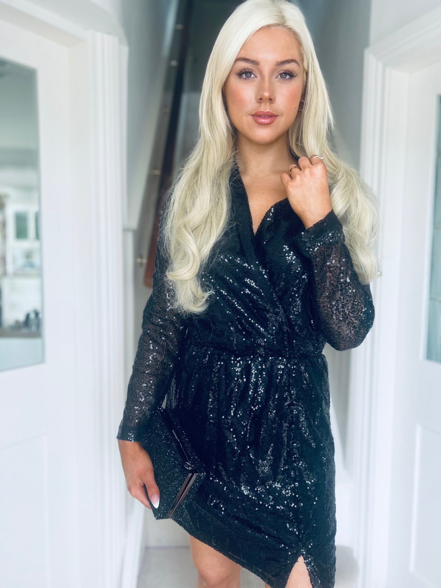 Unique Glitter Dress Black