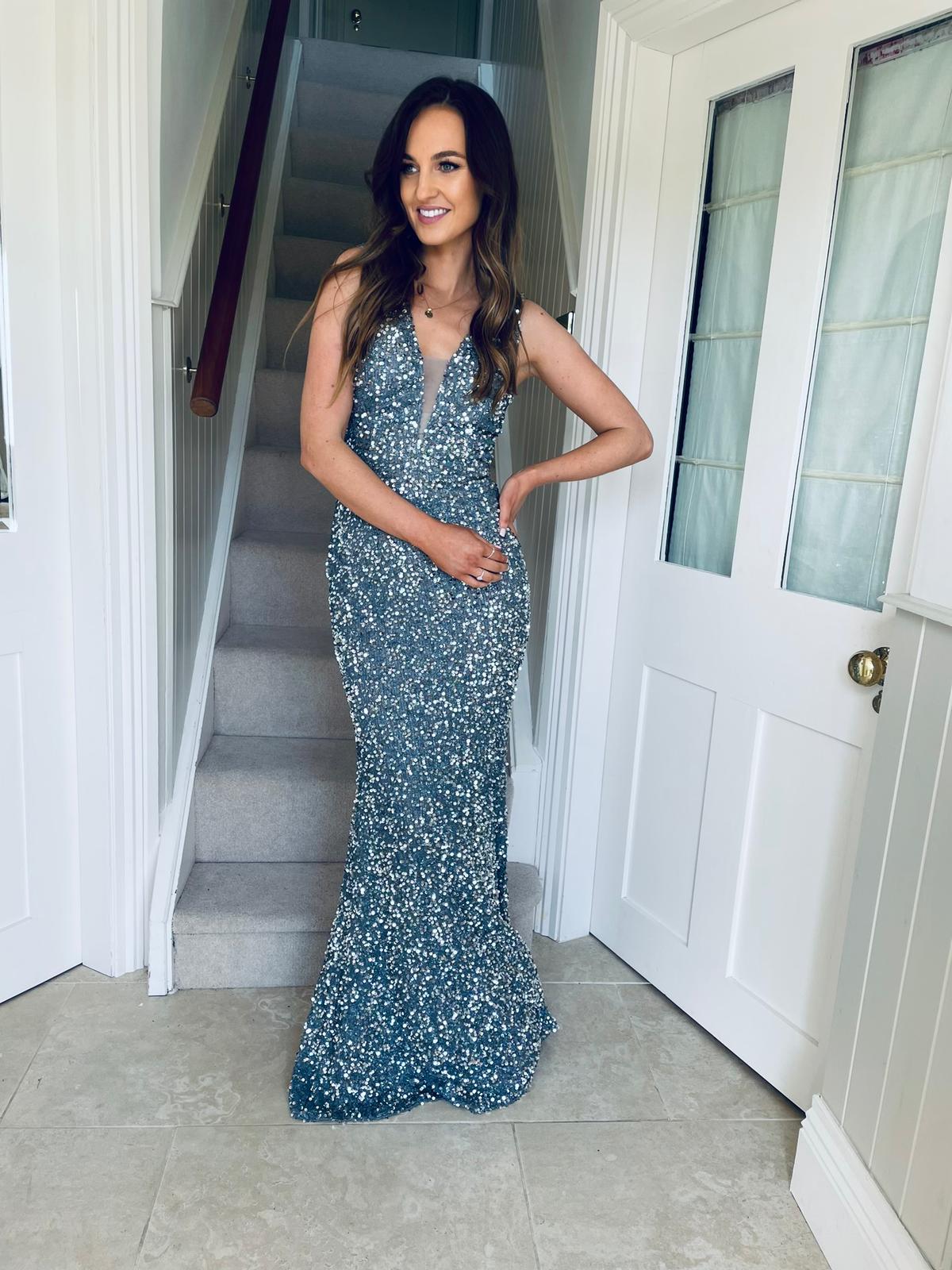 Traci Sequin Dress Pewter