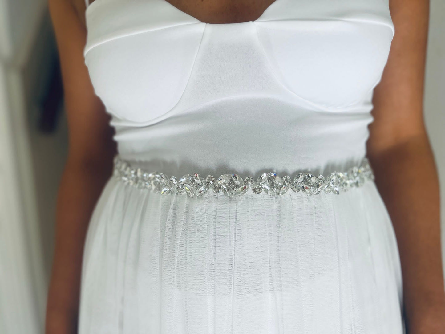White Embellished Belt E