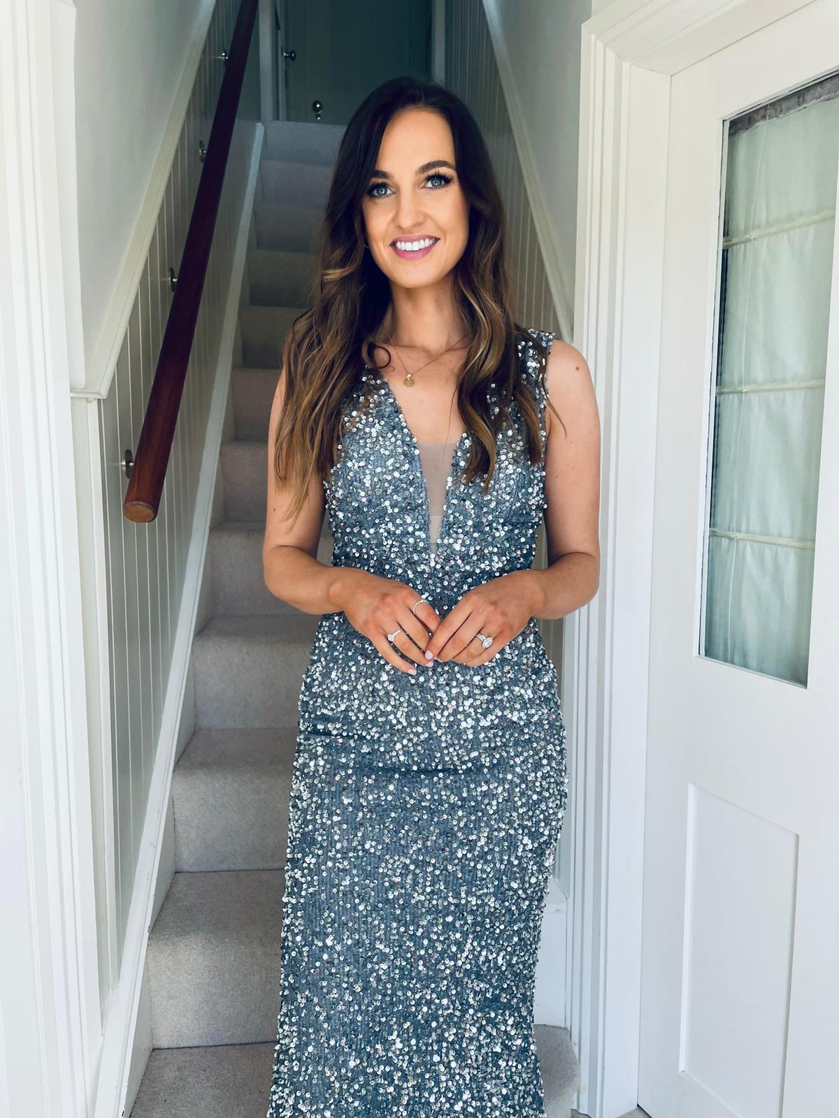 Traci Sequin Dress Pewter