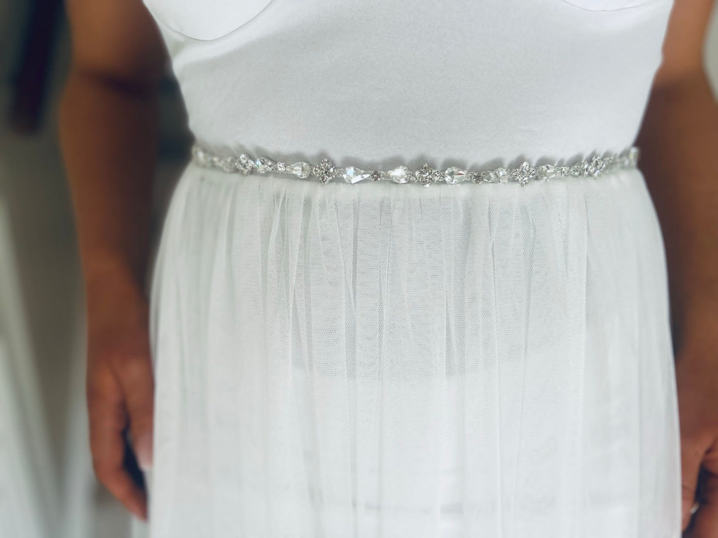 White Embellished Belt B