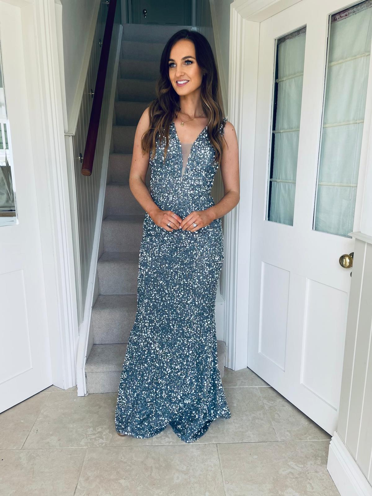 Traci Sequin Dress Pewter