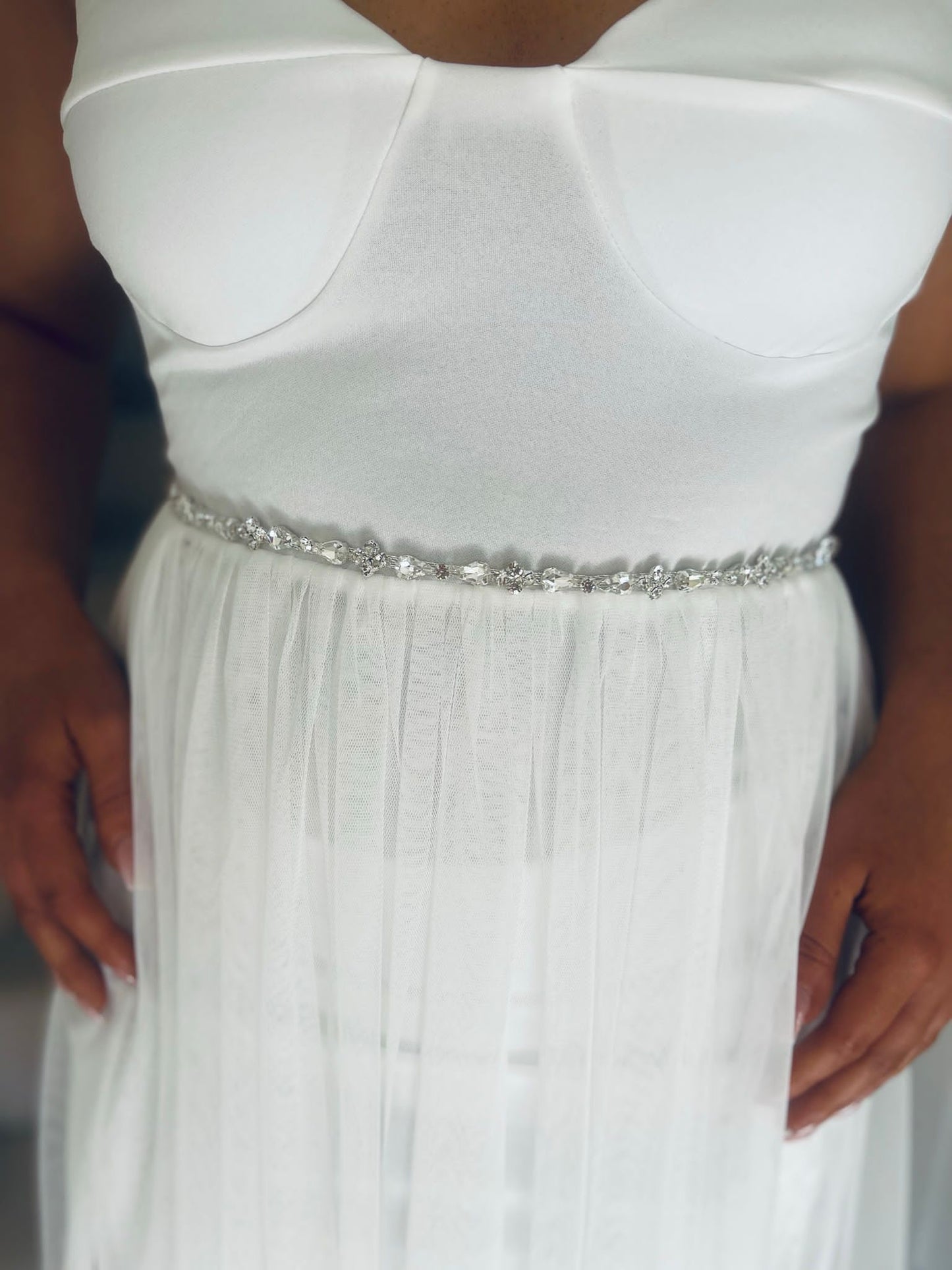 White Embellished Belt B