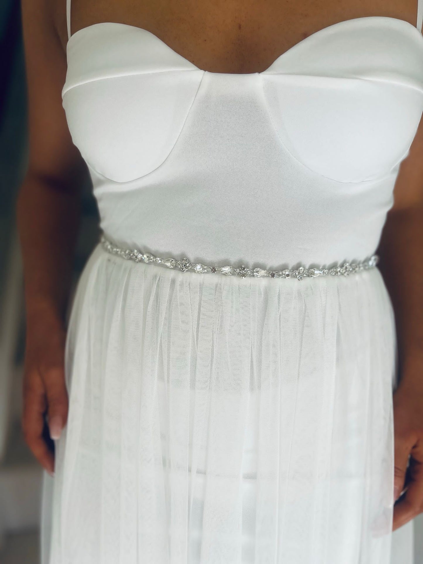 White Embellished Belt B